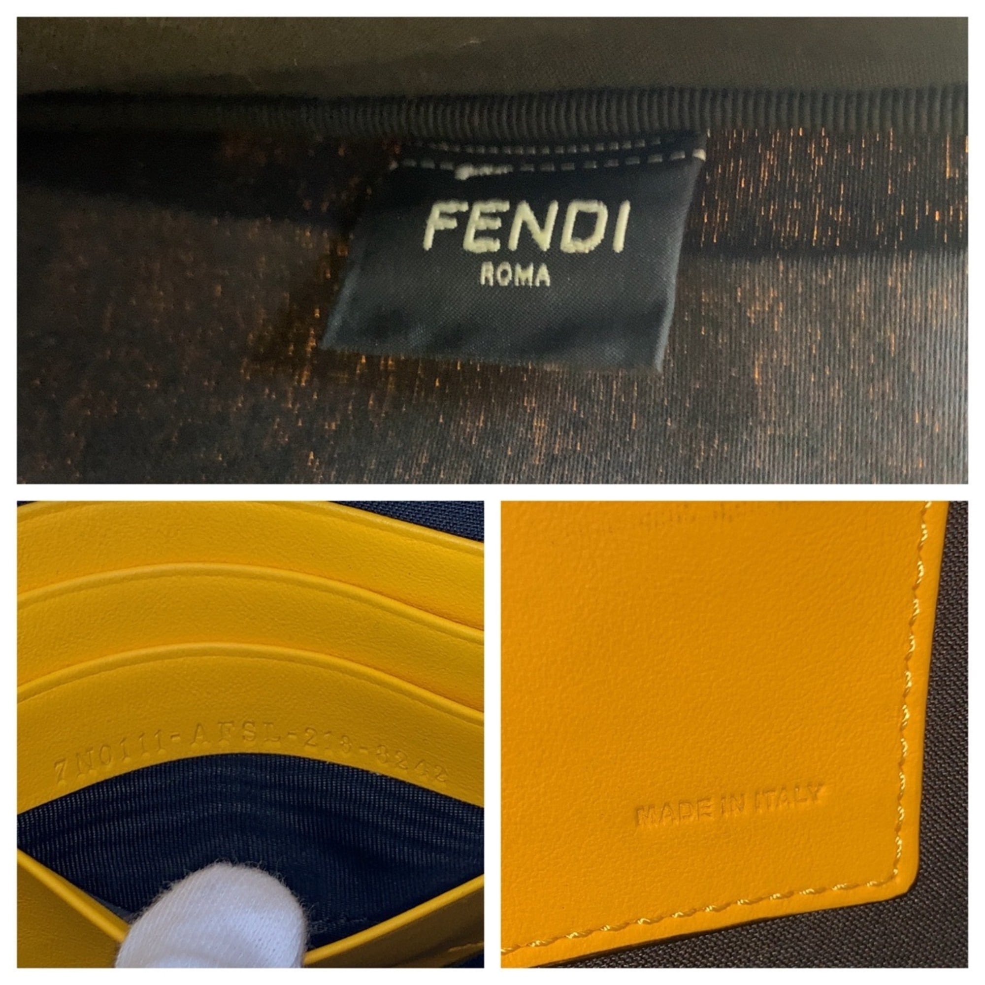 Fendi Yellow Canvas Clutch Bag (Pre-Owned)
