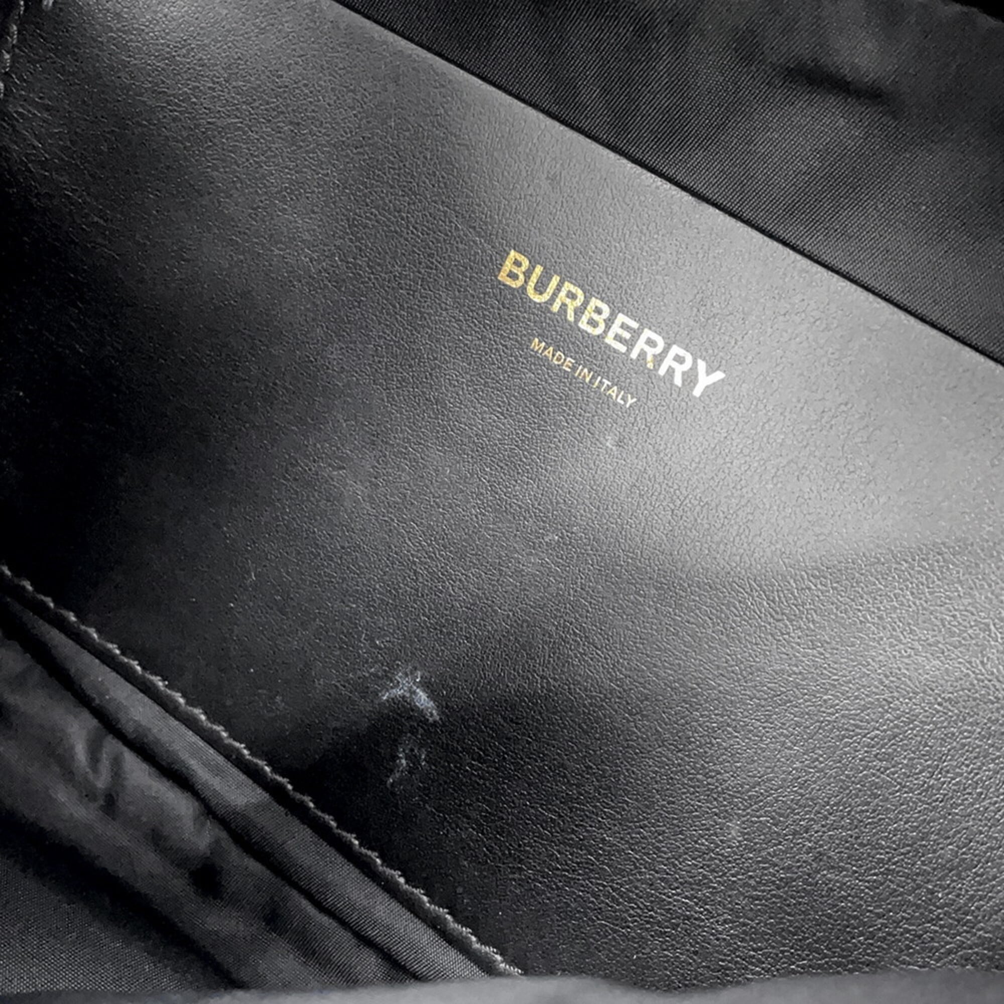 Burberry Beige Black Ivory Nylon Leather Handbag Sling Bag (Pre-Owned)