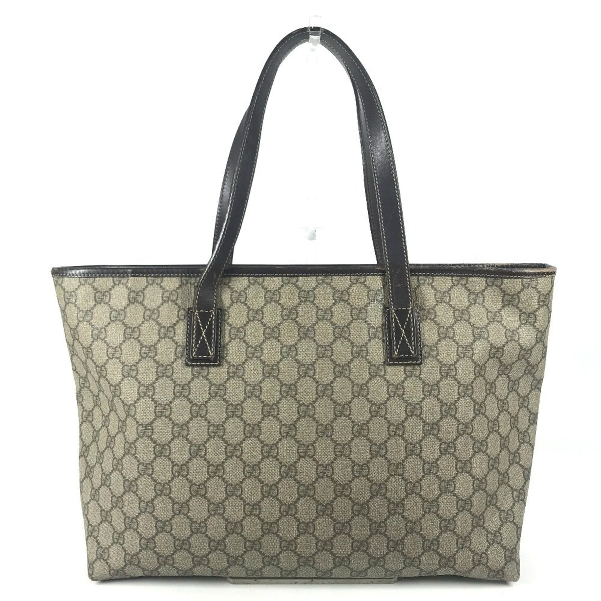 Gucci Beige Dark Brown Gg Supreme Shoulder Bag Tote Bag (Pre-Owned)