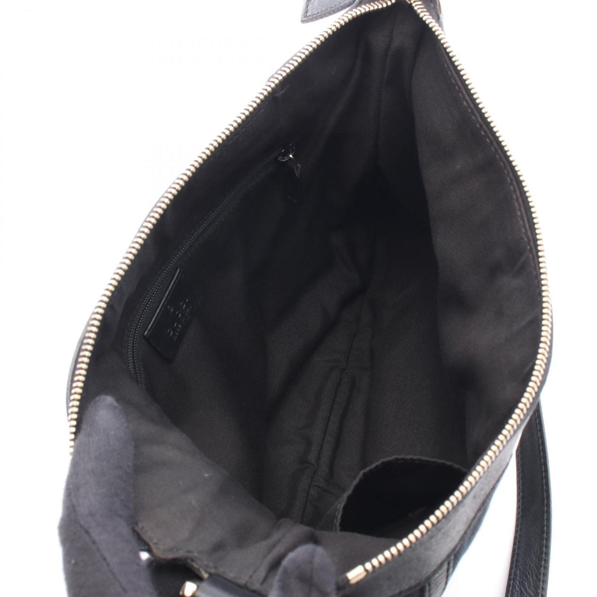 Gucci Black Gg Canvas Leather Handbag Shoulder Bag (Pre-Owned)