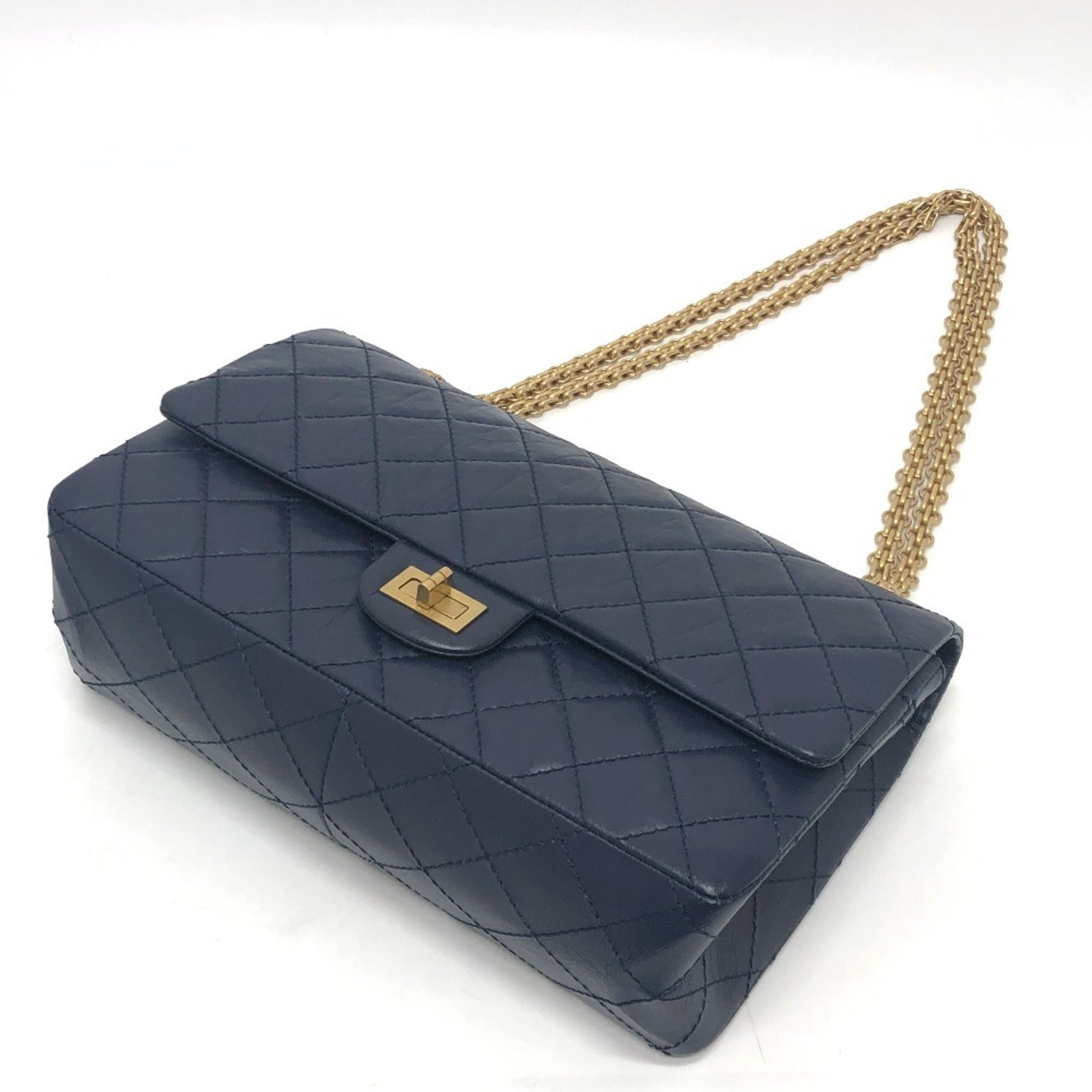 Chanel Navy Leather Shoulder Bag (Pre-Owned)