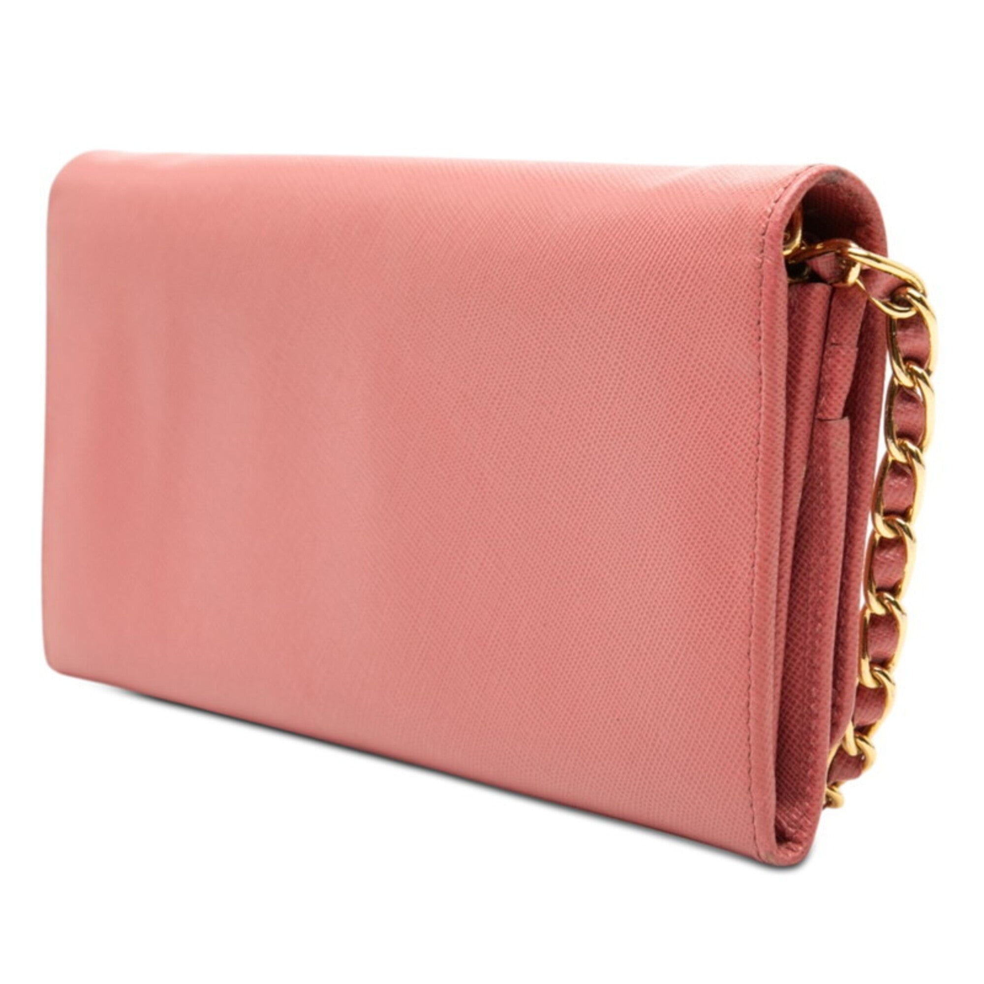 Prada Pink Leather Chain/Shoulder Wallet (Pre-Owned)