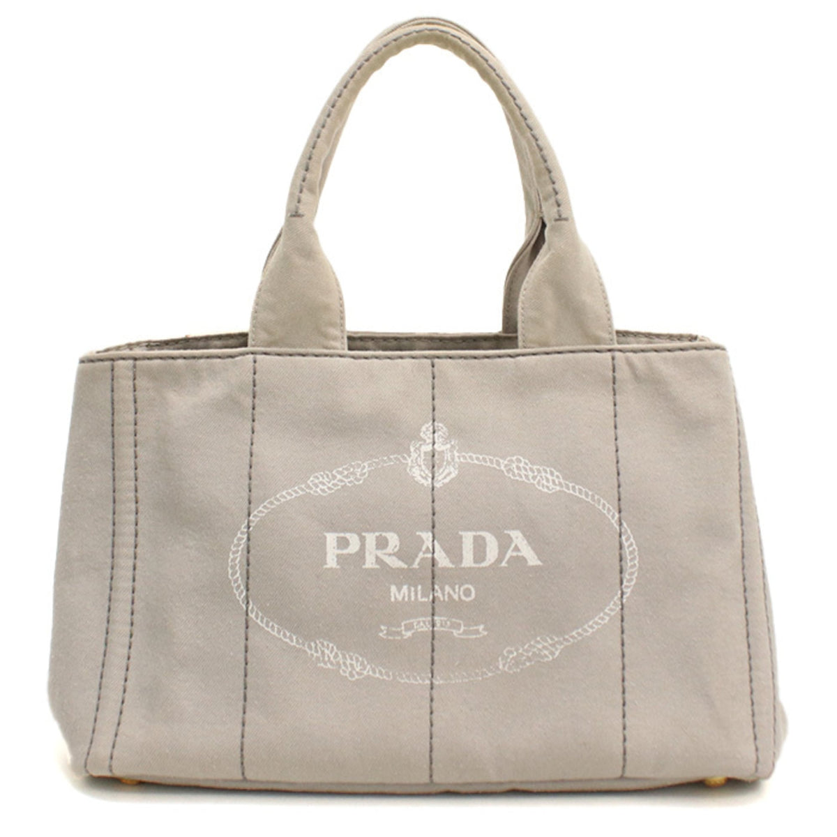 Prada Gray Canvas Tote Bag (Pre-Owned)