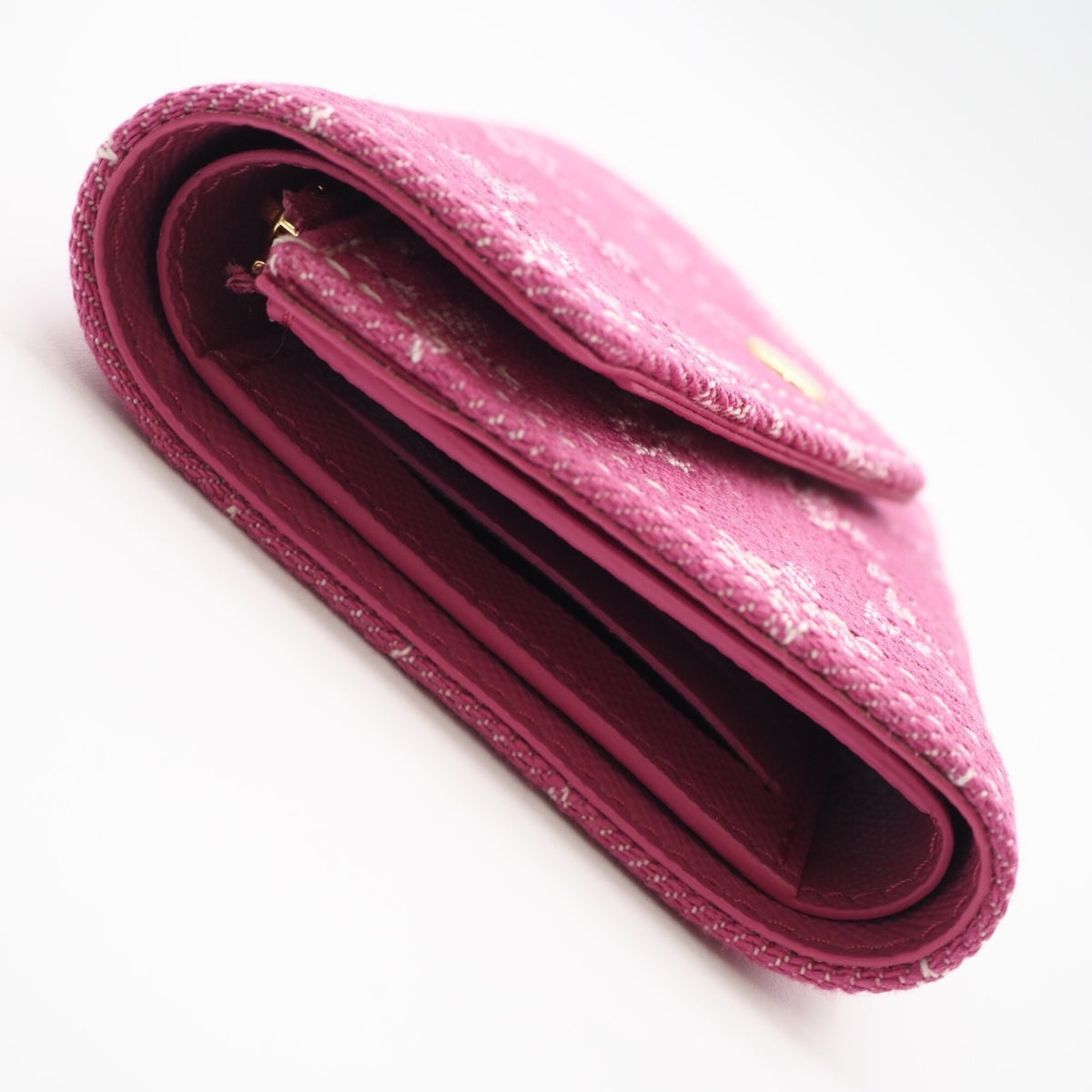 Louis Vuitton Monogram Denim Fuchsia Pink Canvas Leather Wallet (Tri-Fold) (Pre-Owned)