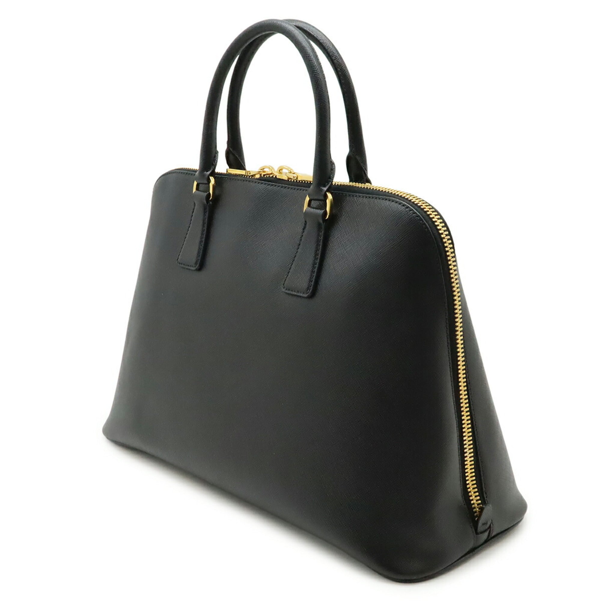 Prada Saffiano Black Nero Leather Handbag Tote Bag (Pre-Owned)