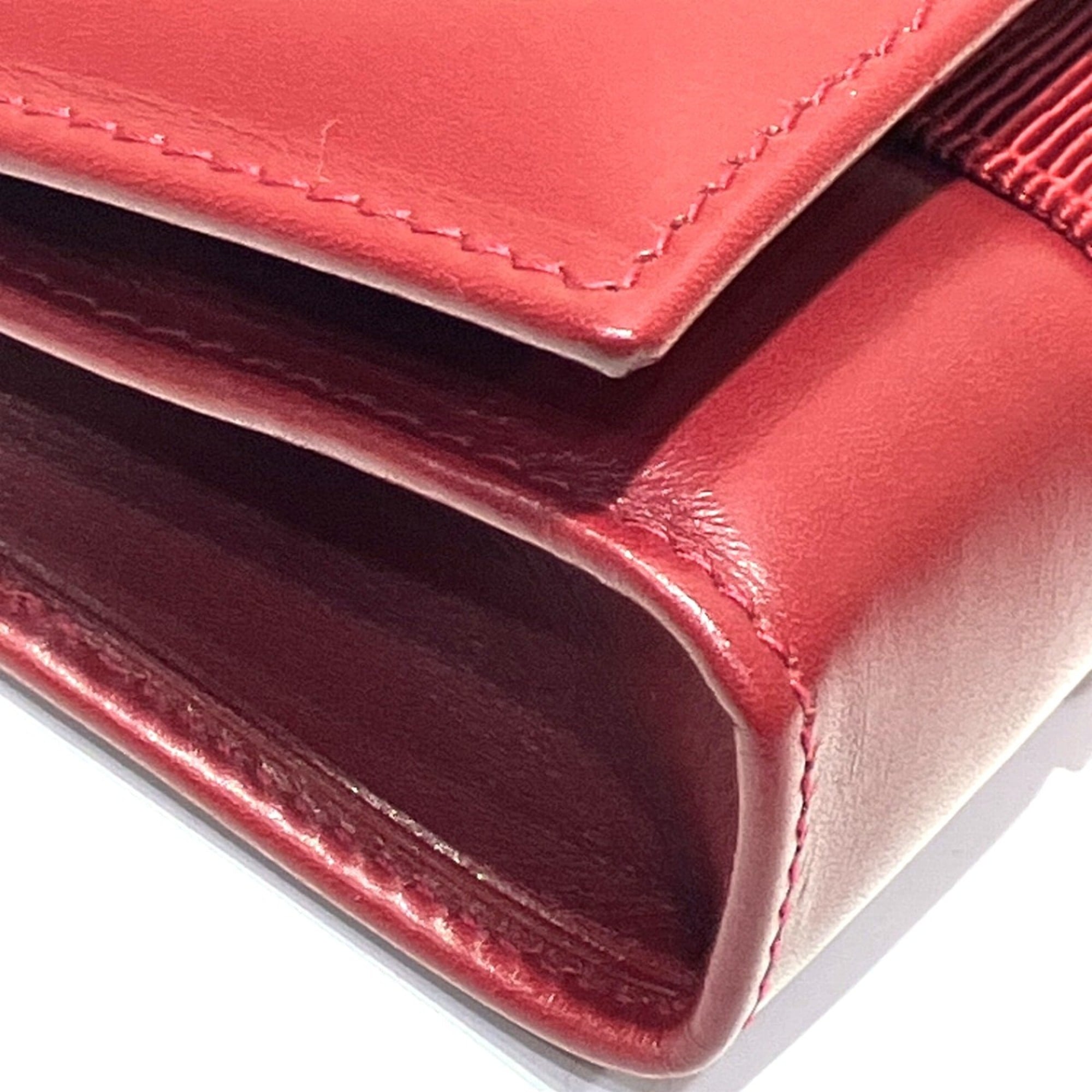 Salvatore Ferragamo Red Color Leather Coin Purse/Coin Case (Pre-Owned)