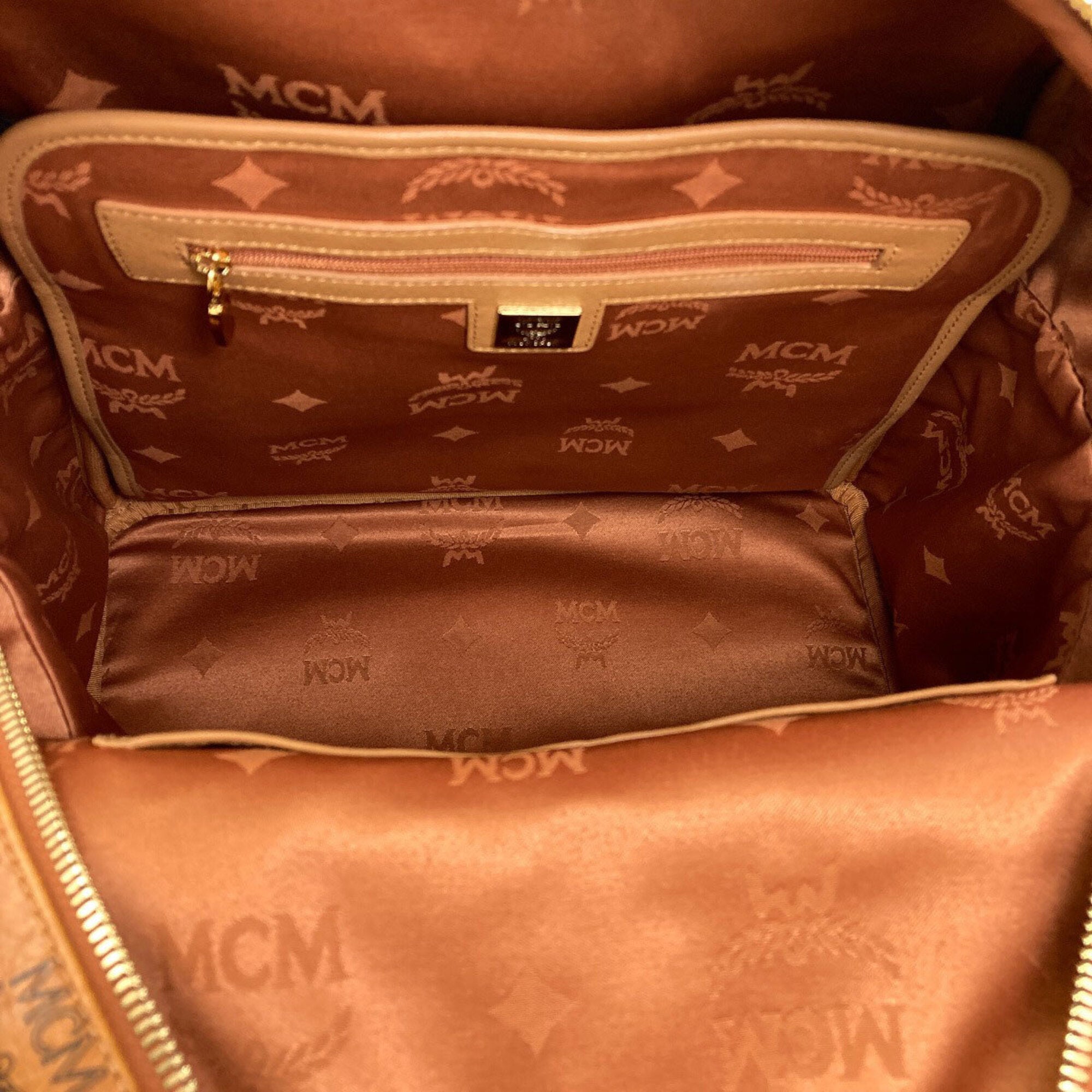 Mcm Brown Pvc Backpack (Pre-Owned)