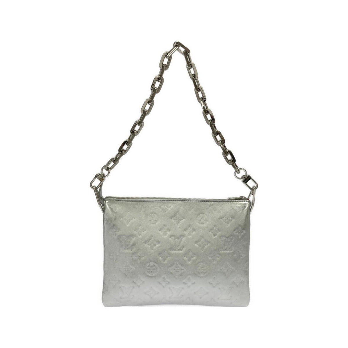 Louis Vuitton Silver Leather Shoulder Bag (Pre-Owned)