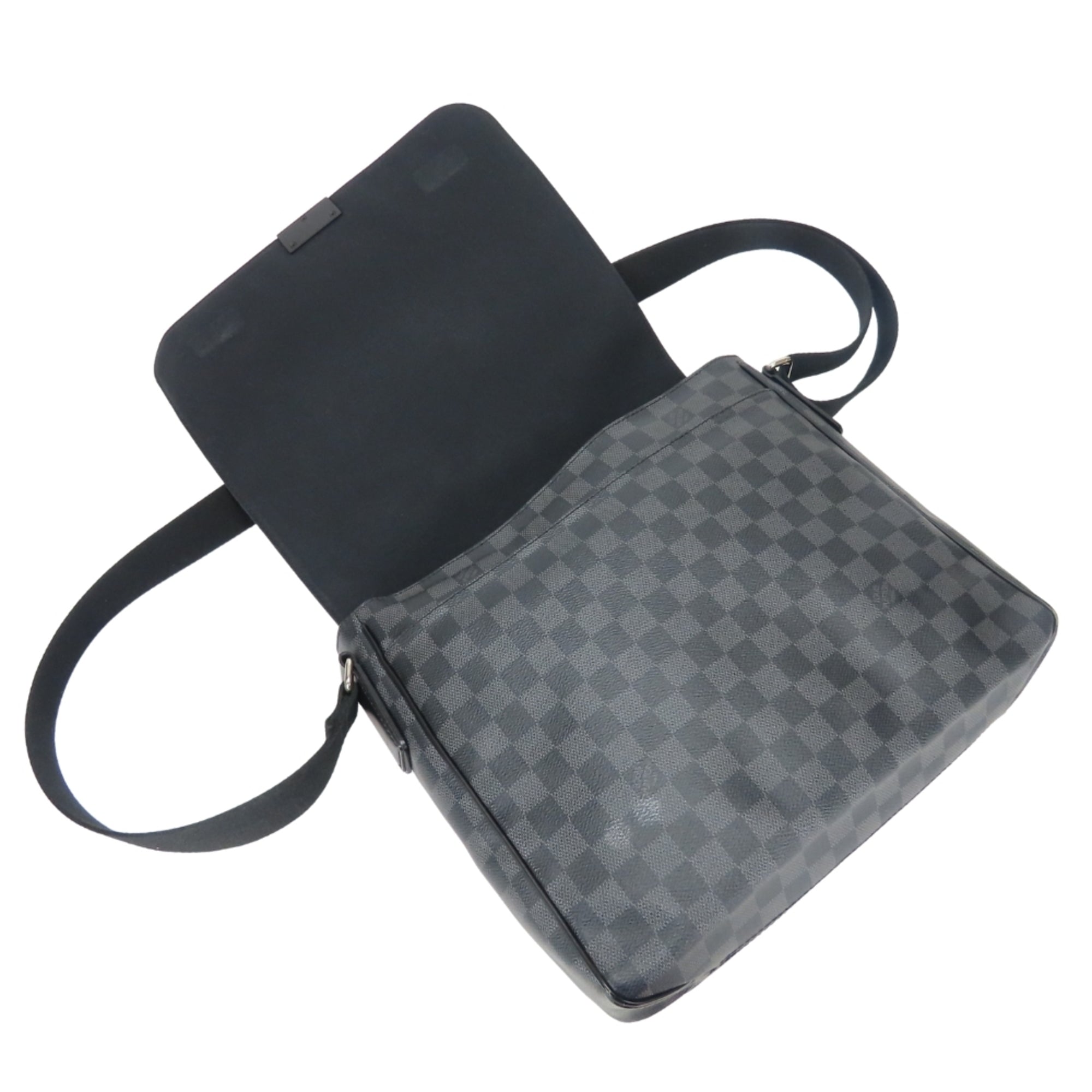 Louis Vuitton Black Gray Damier Graphite Shoulder Bag (Pre-Owned)