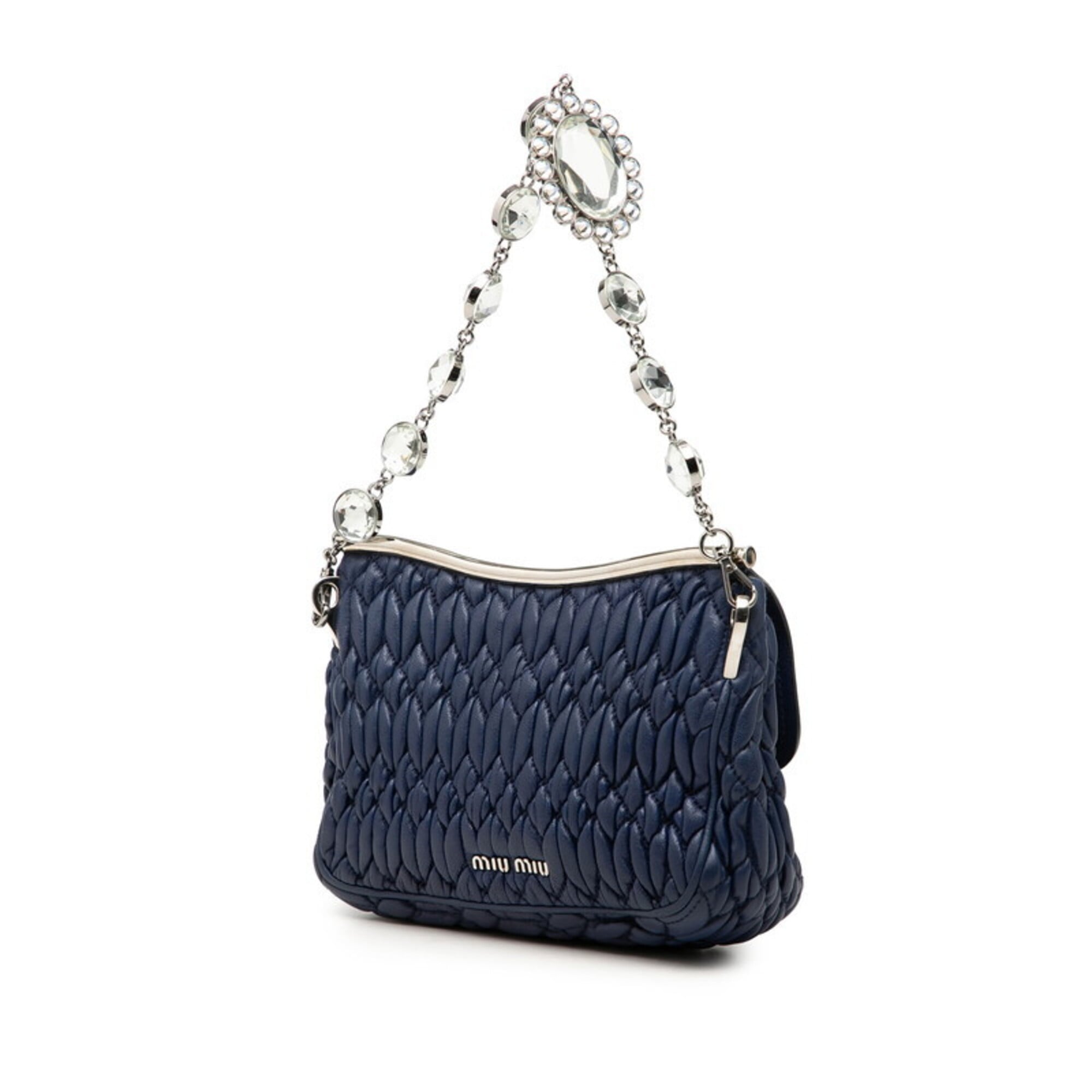 Miu Miu Blue Leather Handbag Shoulder Bag (Pre-Owned)