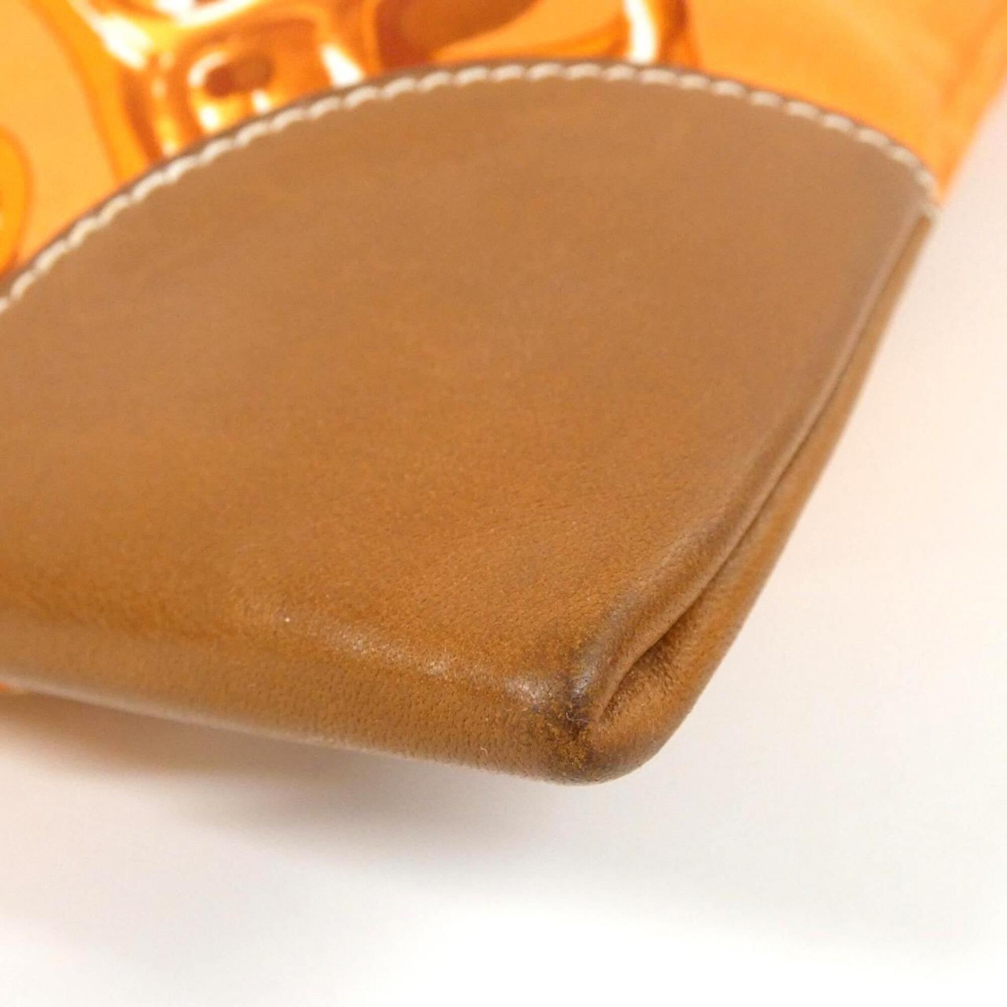 Hermes Fauve Orange Silk Barenia Leather Shoulder Bag (Pre-Owned)