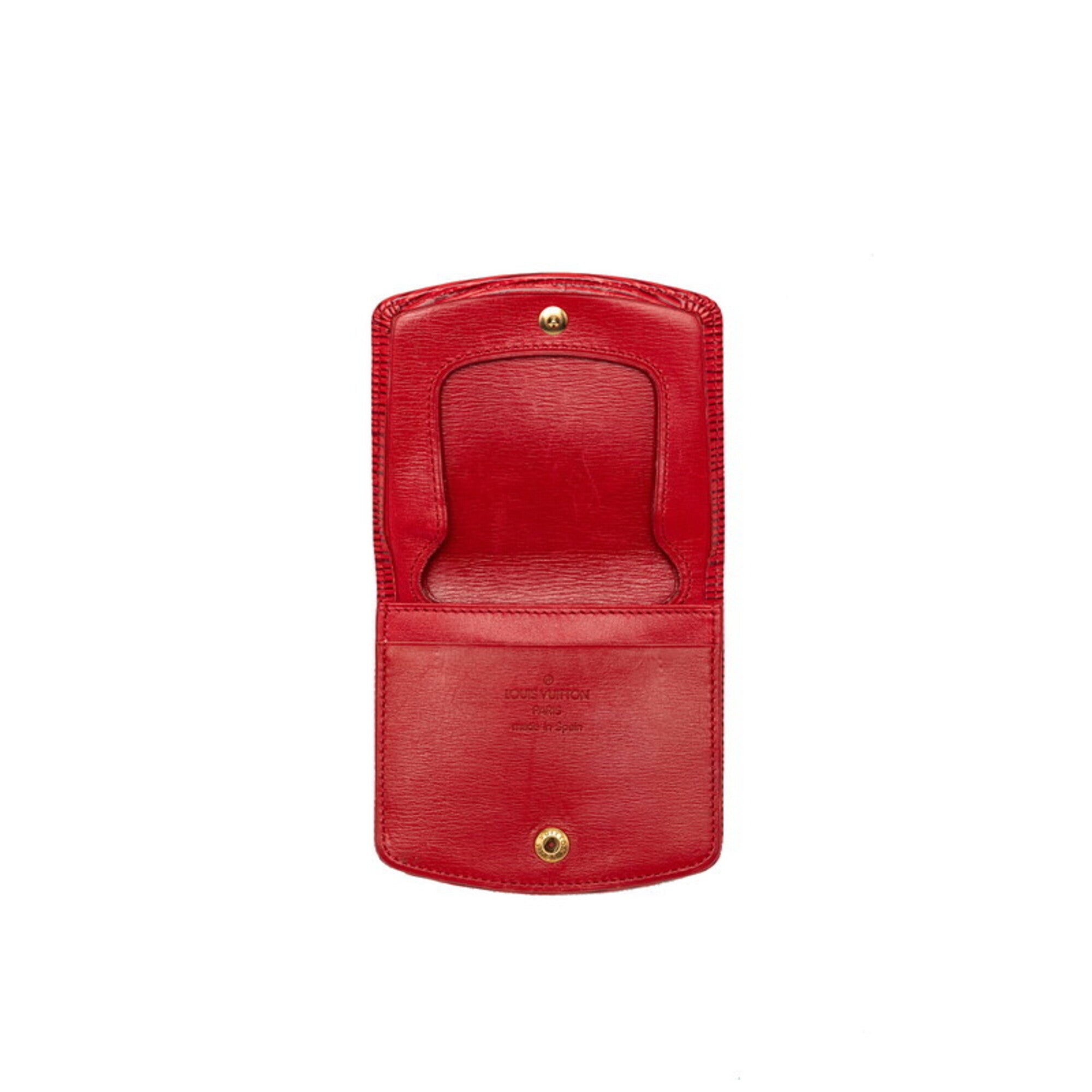 Louis Vuitton Red Color Leather Coin Purse/Coin Case (Pre-Owned)
