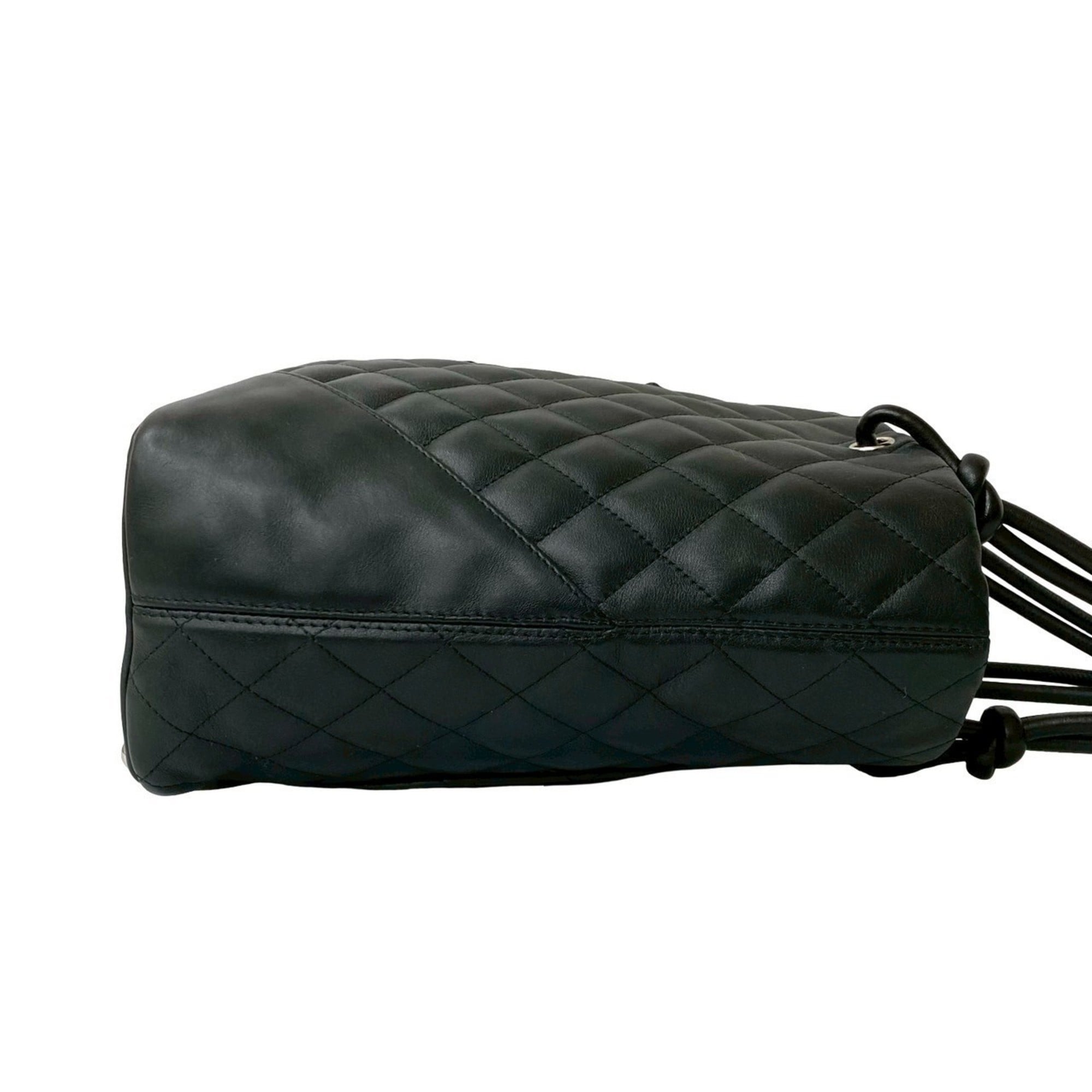 Chanel Black Leather Handbag Tote Bag (Pre-Owned)