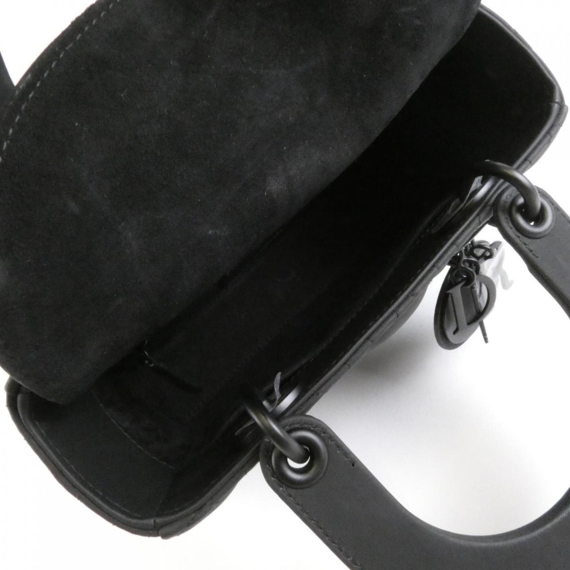 Christian Dior Lady Dior Black Leather Handbag (Pre-Owned)