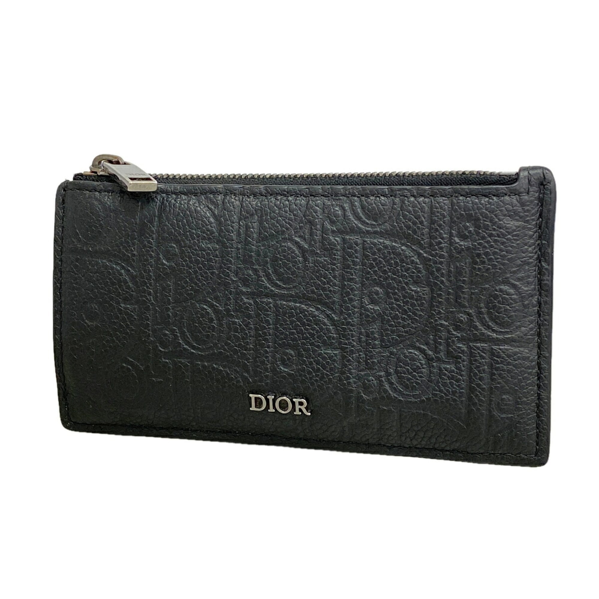 Christian Dior Black Leather Coin Purse/Coin Case (Pre-Owned)
