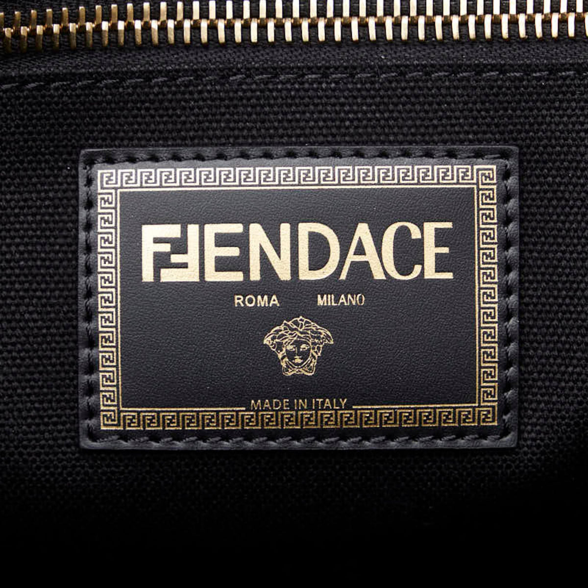 Fendi Black Yellow Canvas Shoulder Bag Tote Bag (Pre-Owned)