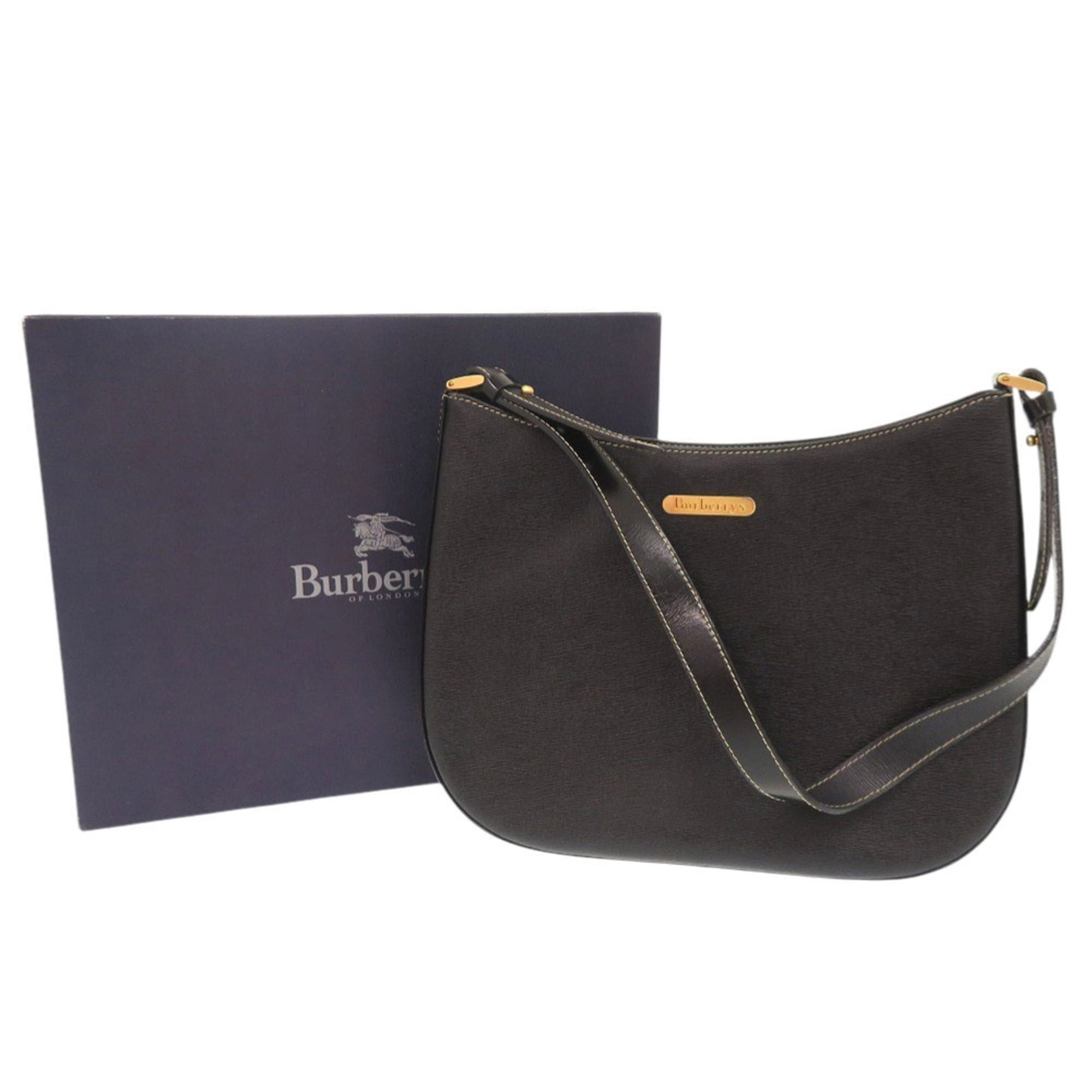 Burberry Black Leather Shoulder Bag (Pre-Owned)