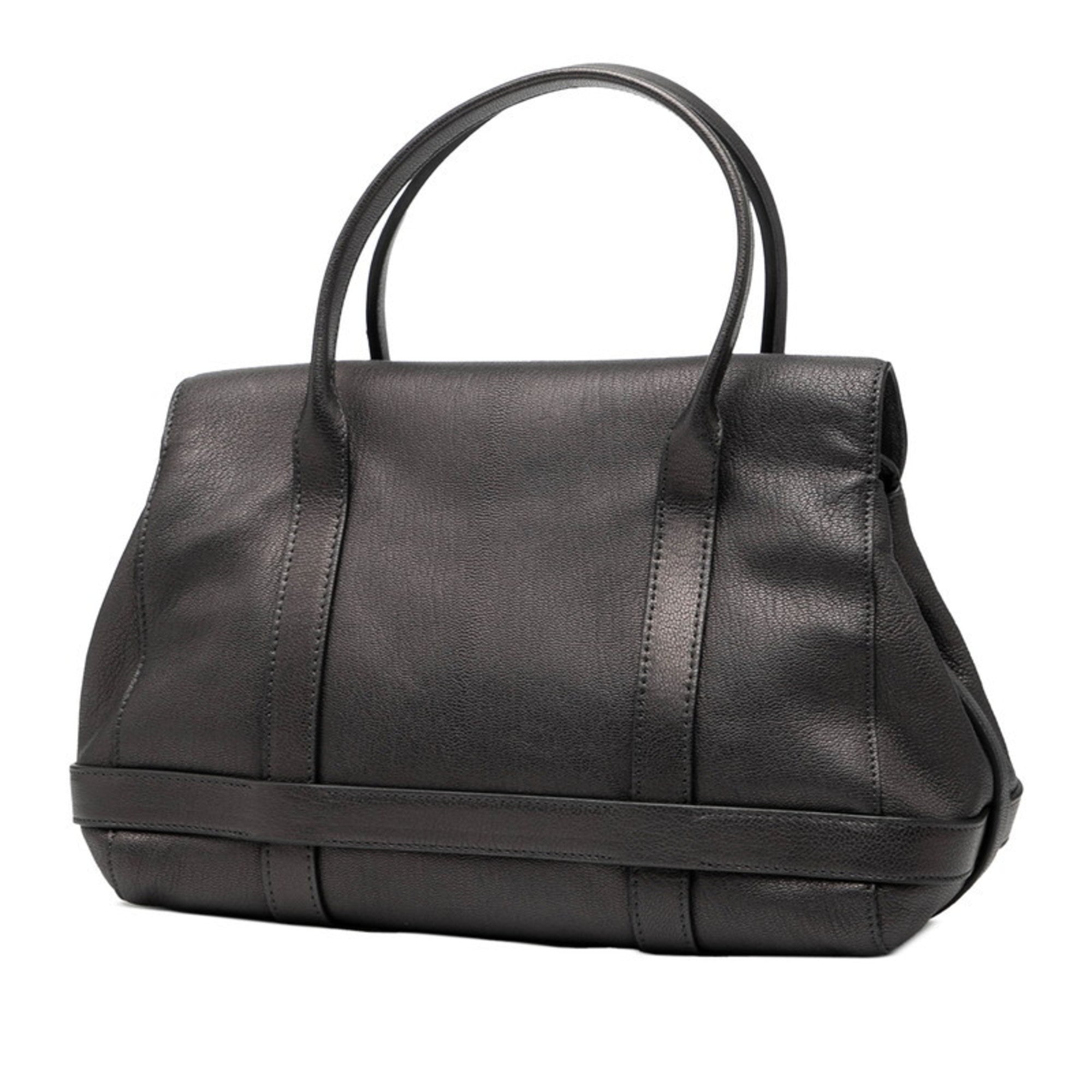 Loewe Charcoal Gray Leather Handbag (Pre-Owned)