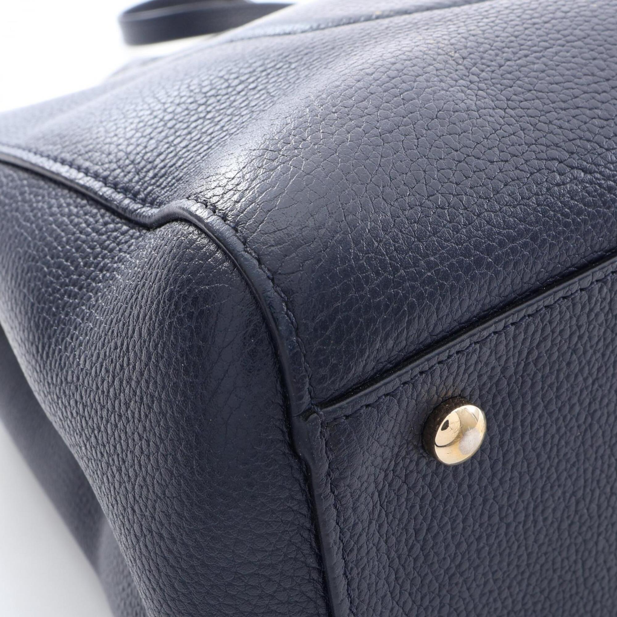 Chanel Navy Leather Handbag Tote Bag (Pre-Owned)