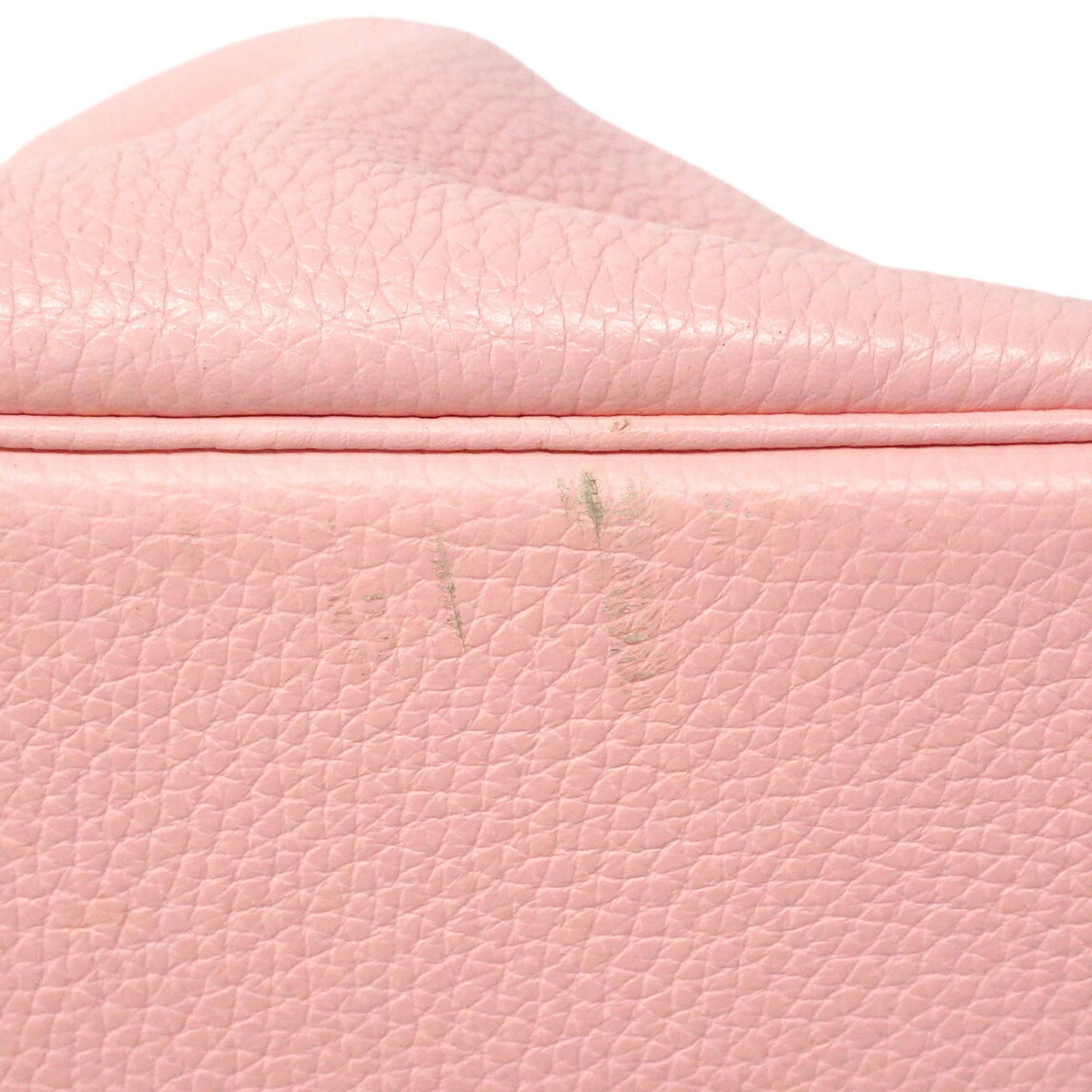 Hermes Rose Sakura Taurillon Clemence Leather Handbag (Pre-Owned)