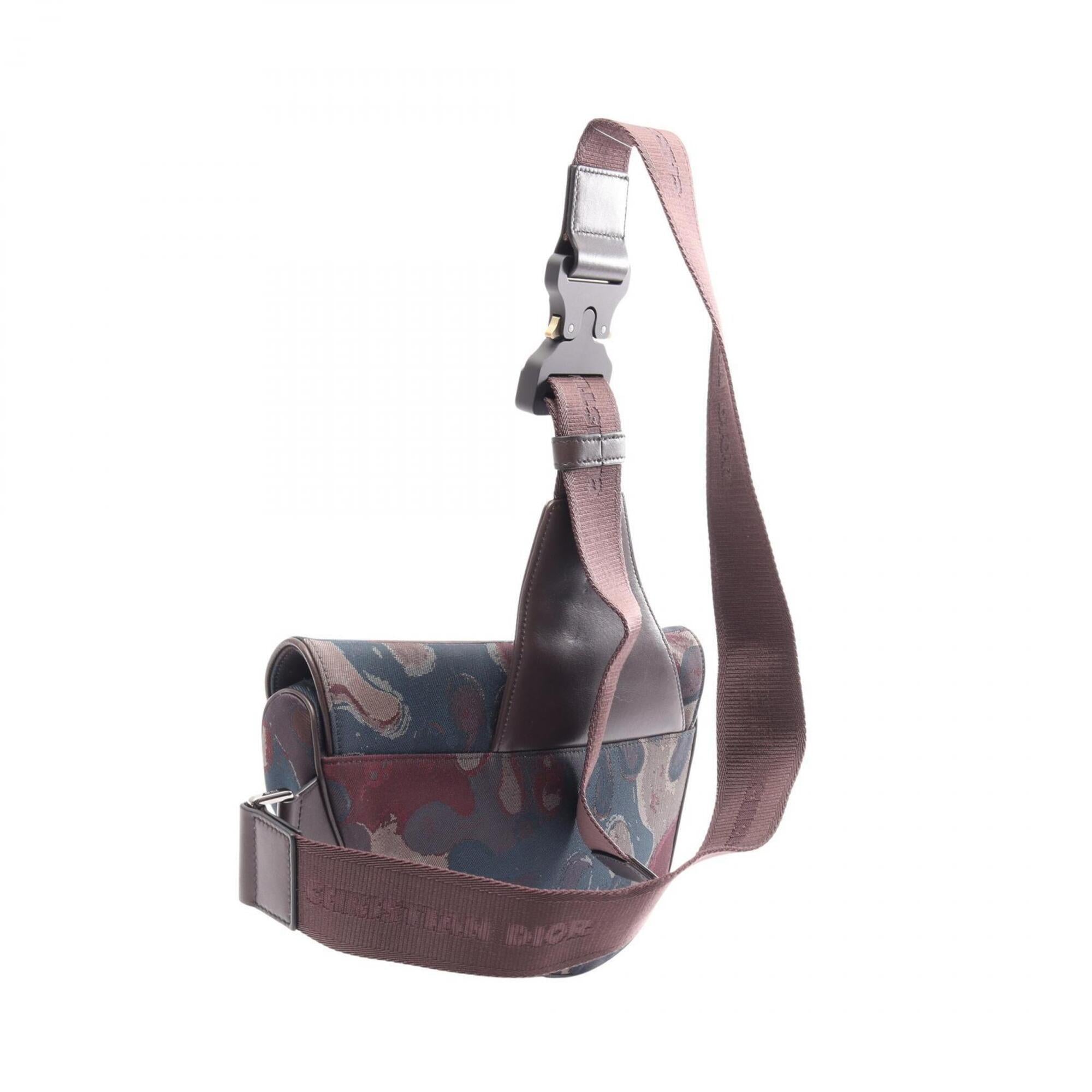 Christian Dior Brown Multi-Color Canvas Fanny Pack Handbag Saddle Bag (Pre-Owned)