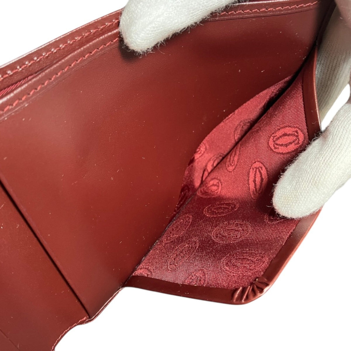 Cartier Bordeaux Leather Bill Wallet (Bi-Fold) (Pre-Owned)