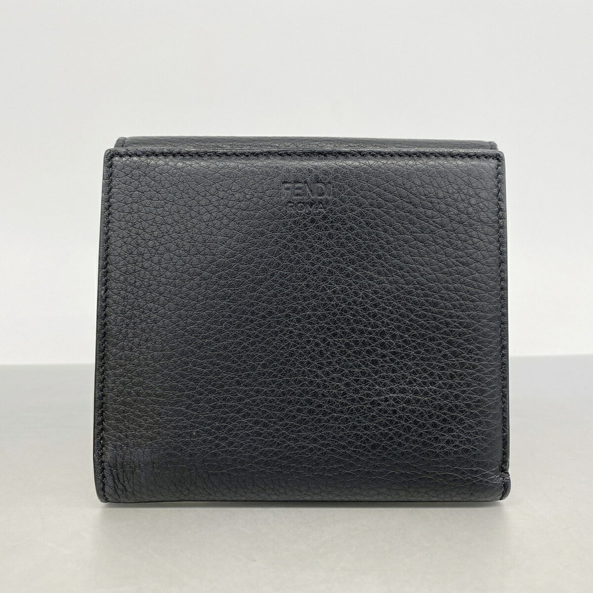 Fendi Black Leather Wallet (Tri-Fold) (Pre-Owned)