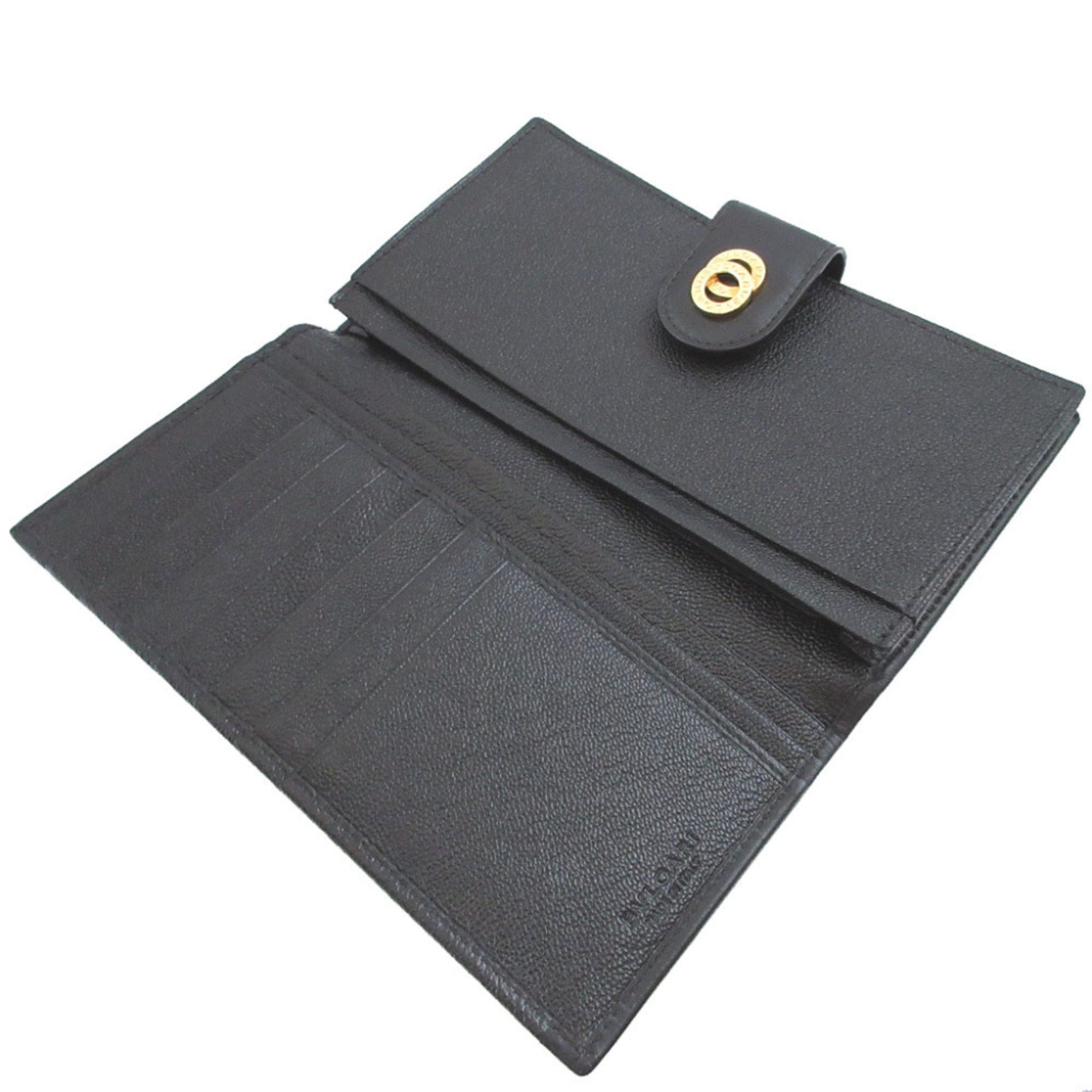 Bvlgari Black Leather Long Wallet (Bi-Fold) (Pre-Owned)
