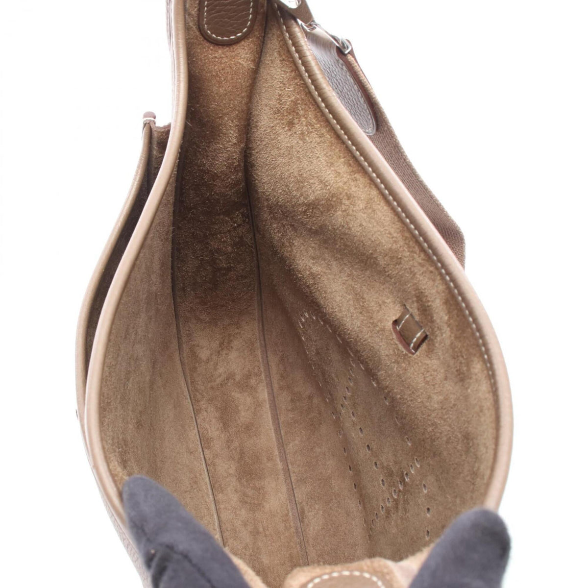 Hermes Etoupe Gray Gray Taurillon Clemence Leather Handbag Shoulder Bag (Pre-Owned)