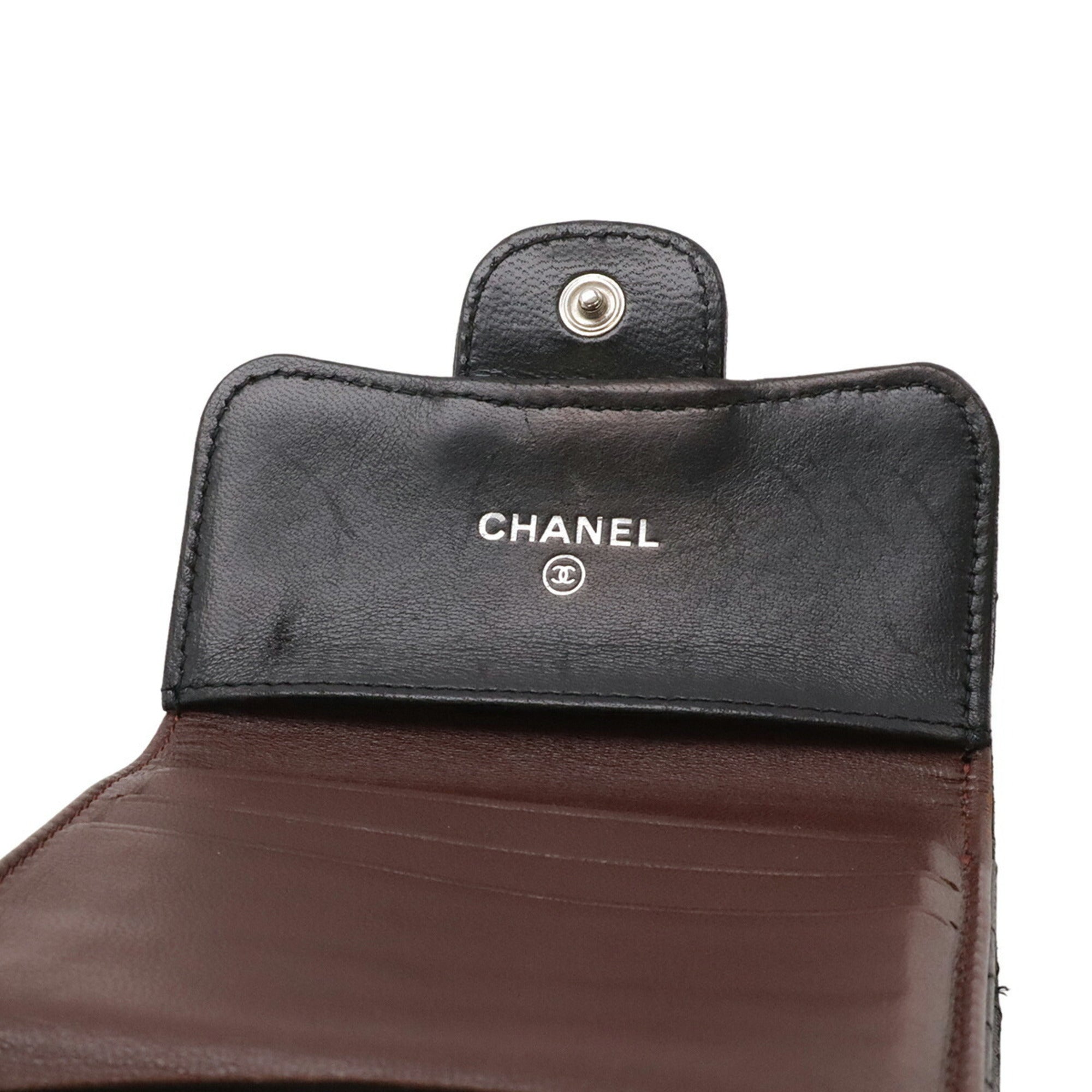 Chanel Black Leather Coin Purse/Coin Case (Pre-Owned)