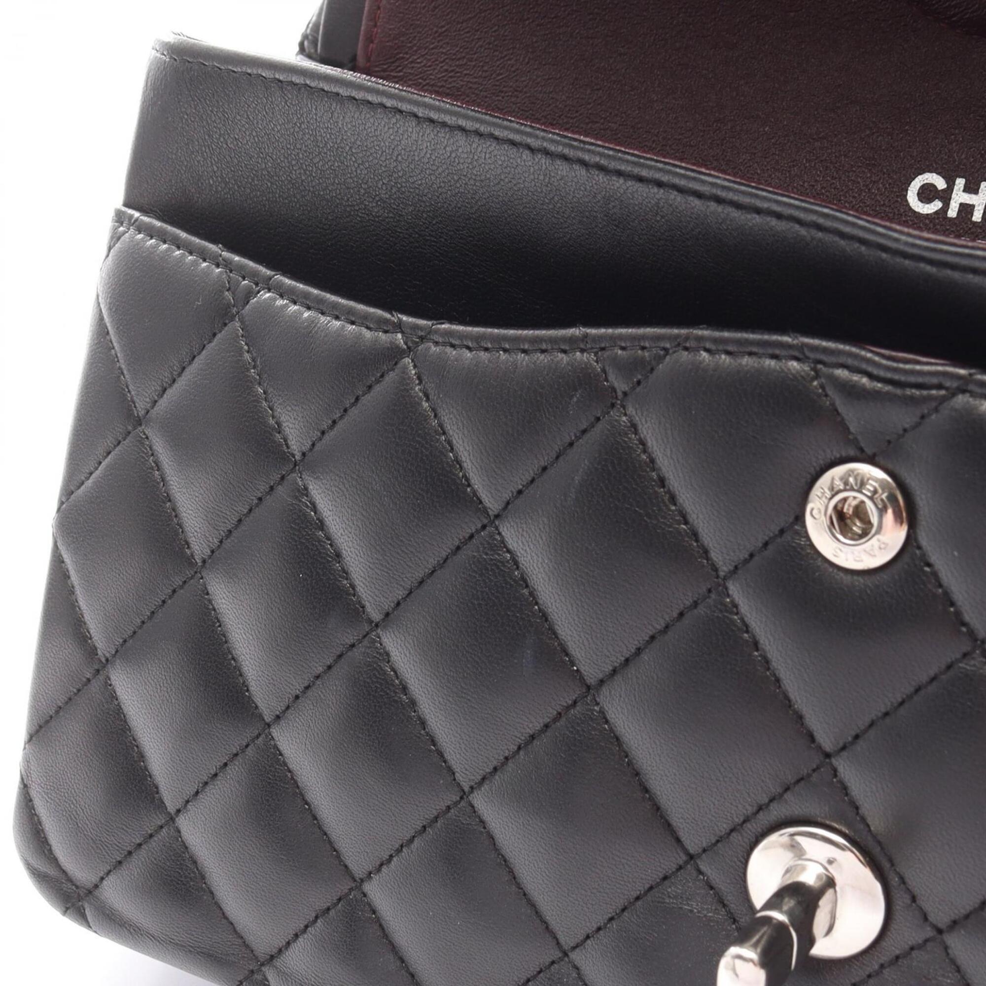 Chanel Black Leather Handbag Shoulder Bag (Pre-Owned)