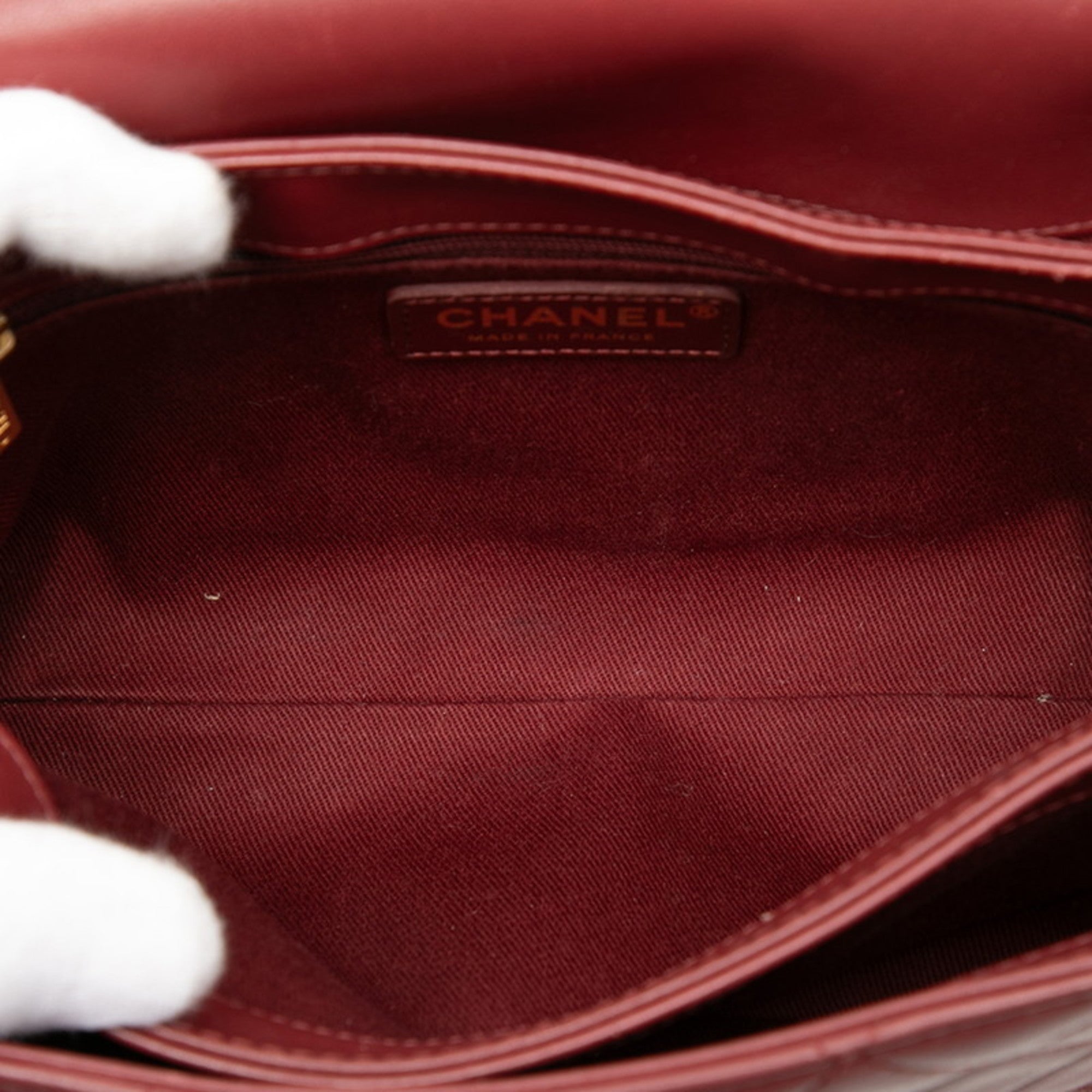 Chanel Bordeaux Leather Shoulder Bag (Pre-Owned)
