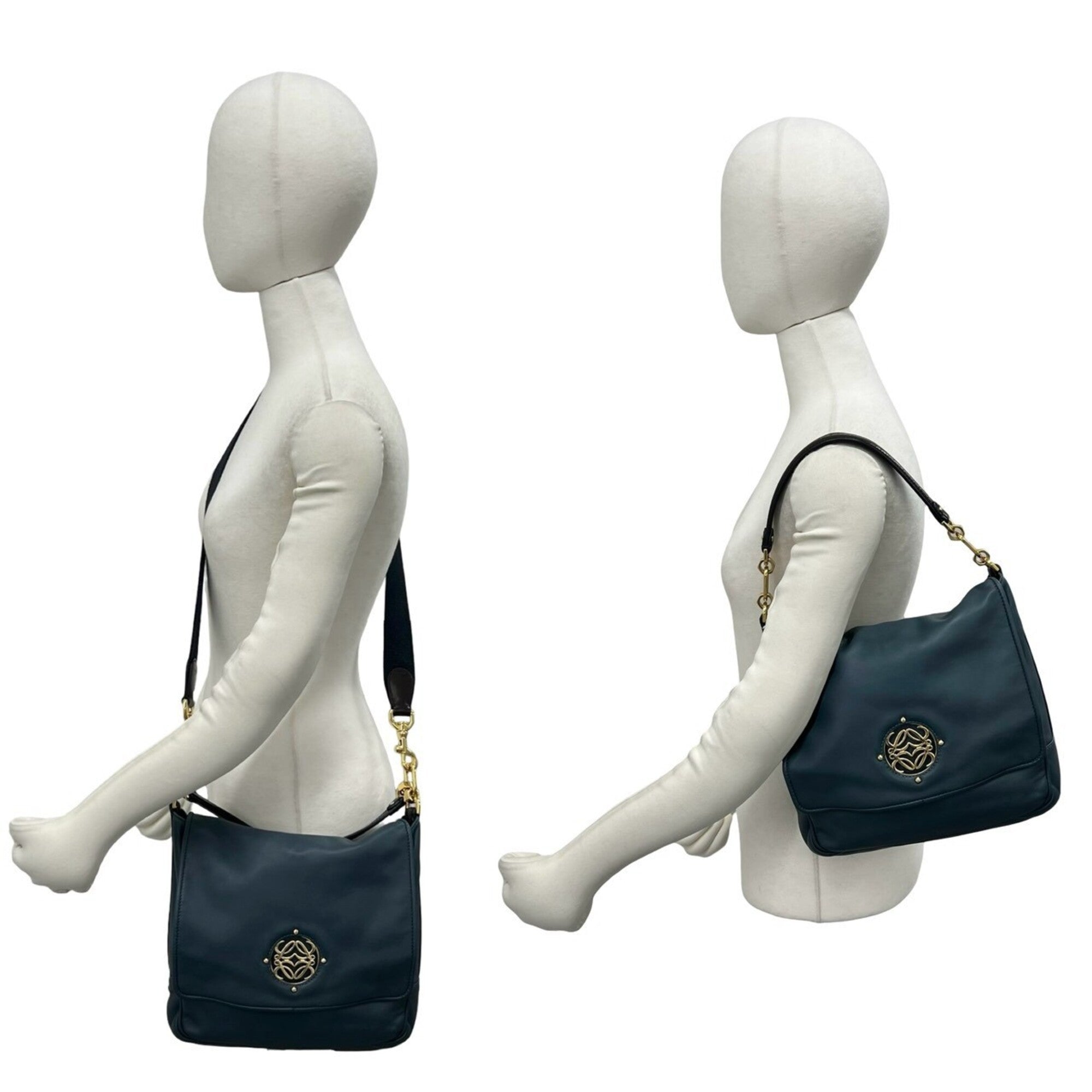 Loewe Blue Leather Shoulder Bag (Pre-Owned)