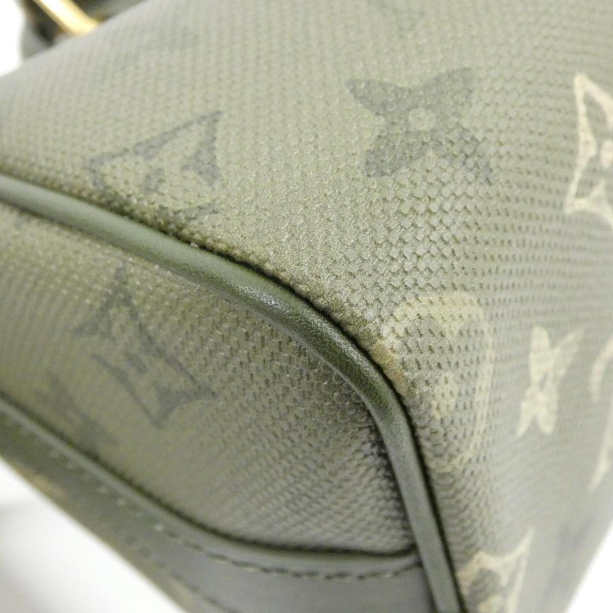 Louis Vuitton Green Khaki Coated Canvas Boston Bag (Pre-Owned)