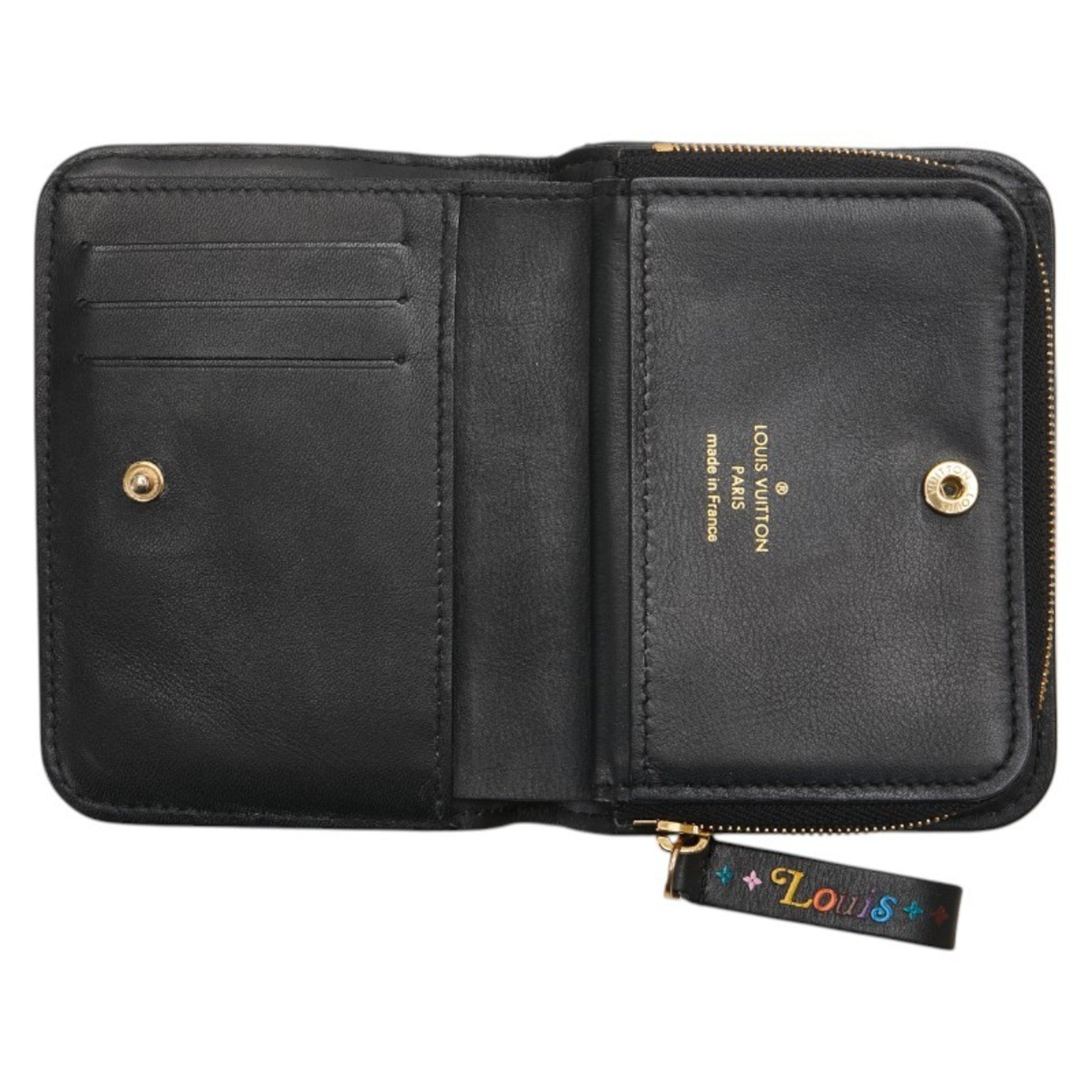 Louis Vuitton Black Leather Wallet (Bi-Fold) (Pre-Owned)