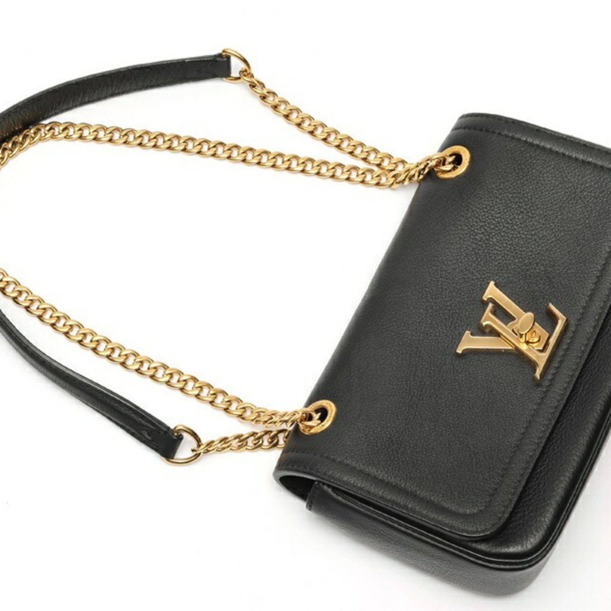 Louis Vuitton Black Leather Shoulder Bag (Pre-Owned)