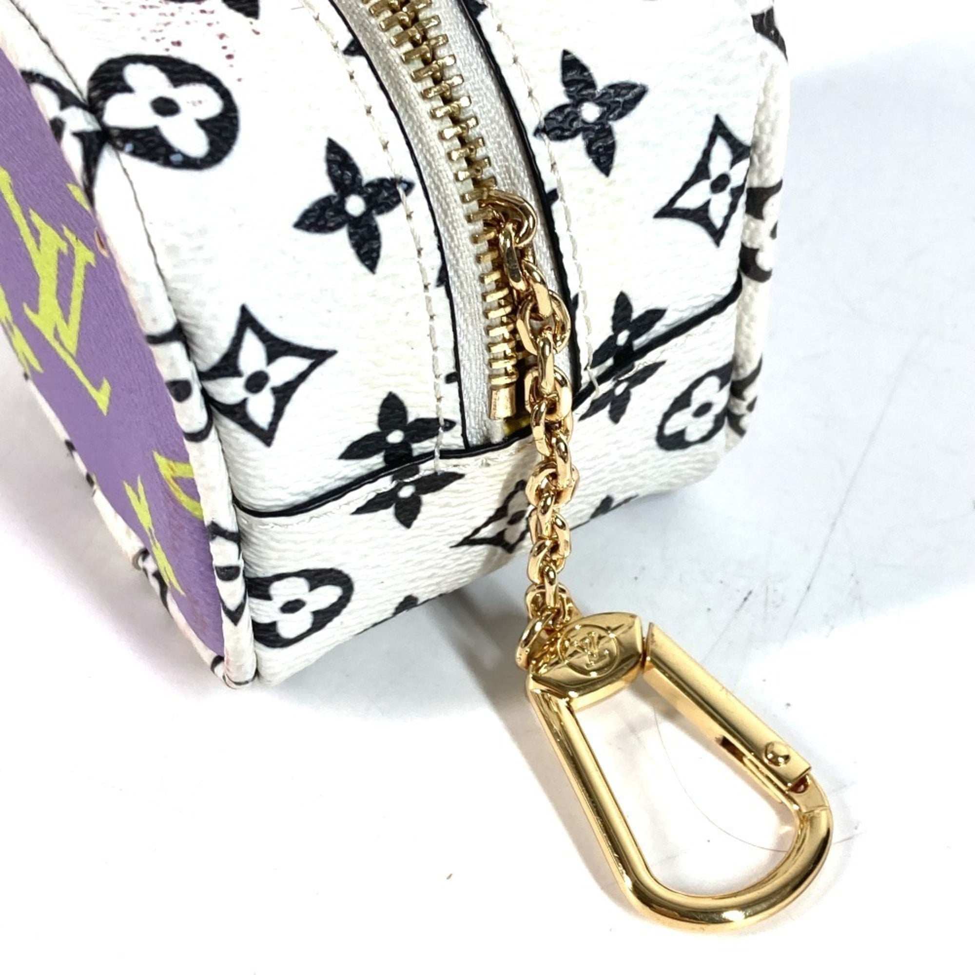 Louis Vuitton Purple White Yellow Monogram Handbag Pouch (Pre-Owned)