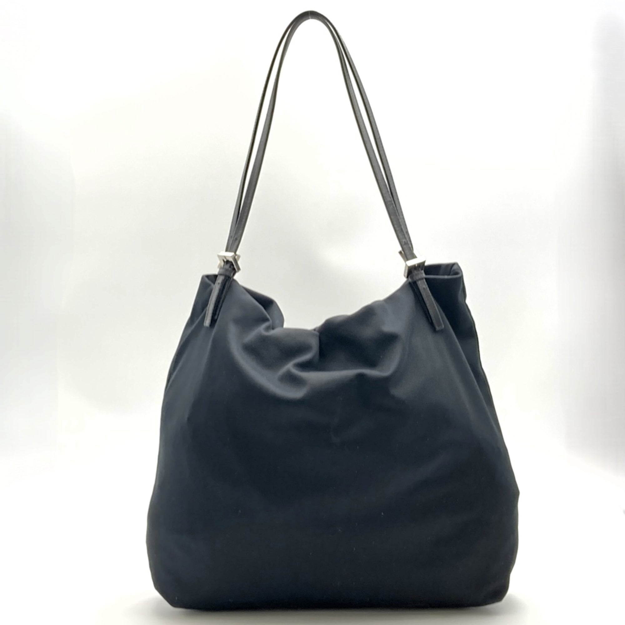 Fendi Black Cotton Leather Tote Bag (Pre-Owned)