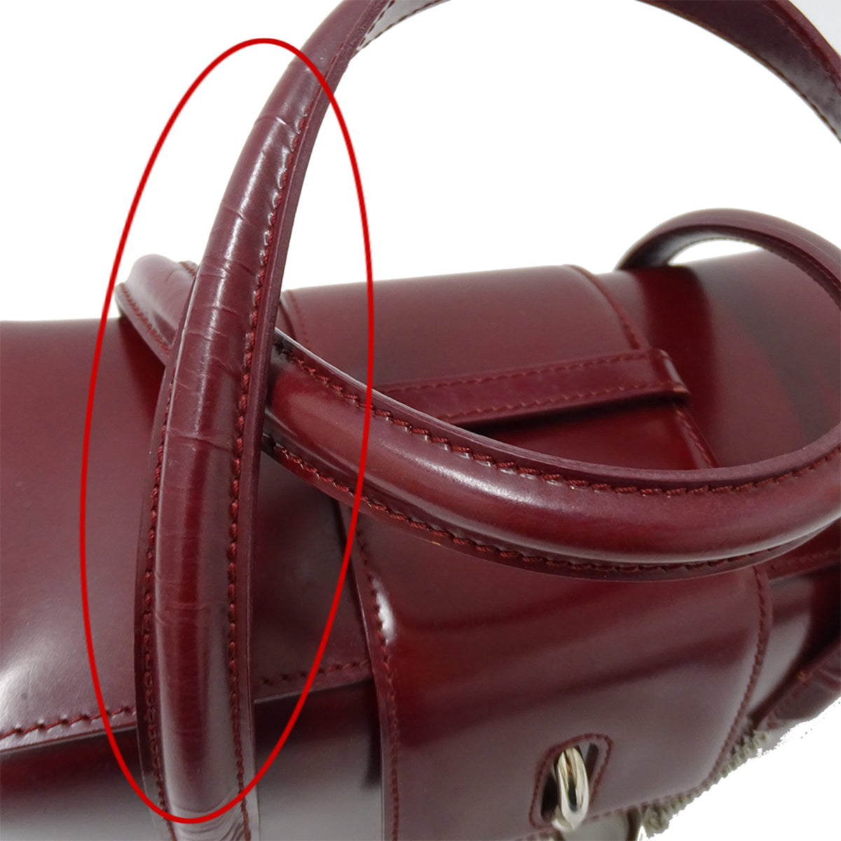 Cartier Panthère Bordeaux Patent Leather Handbag (Pre-Owned)