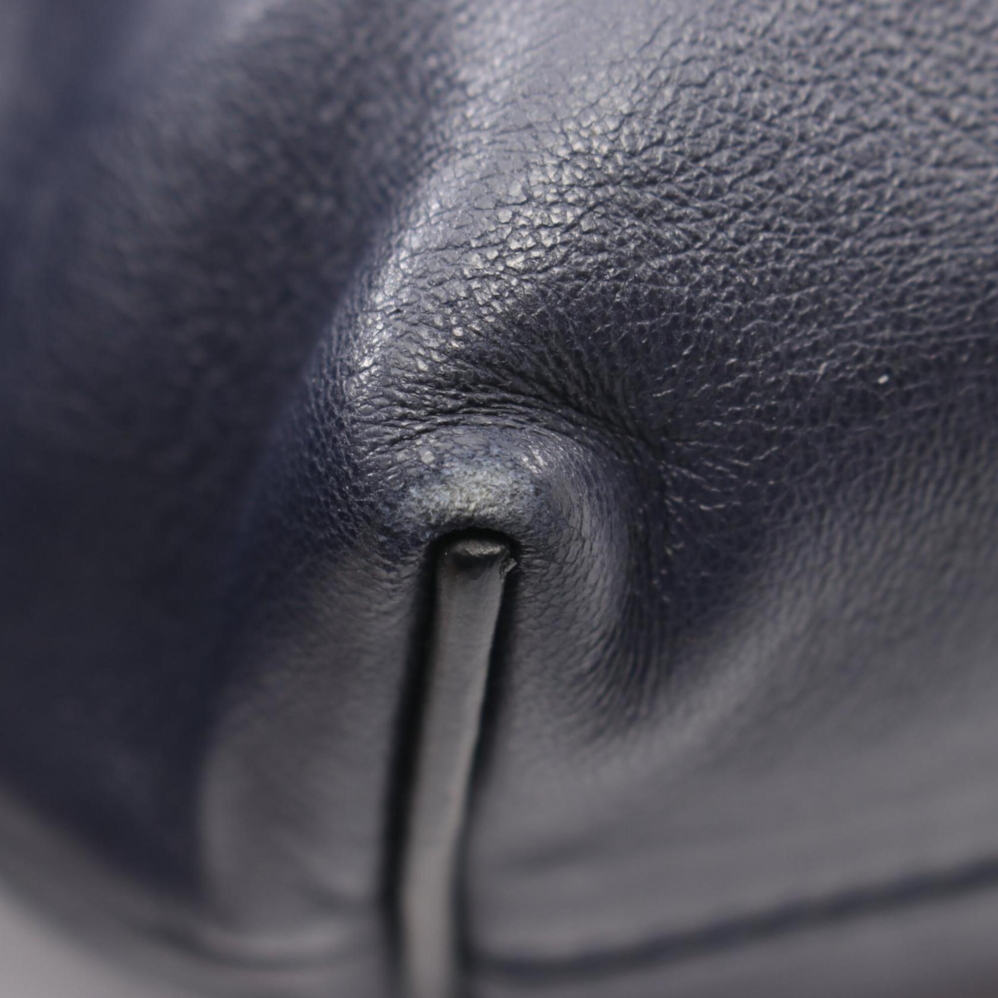 Loewe Navy Leather Handbag Shoulder Bag (Pre-Owned)