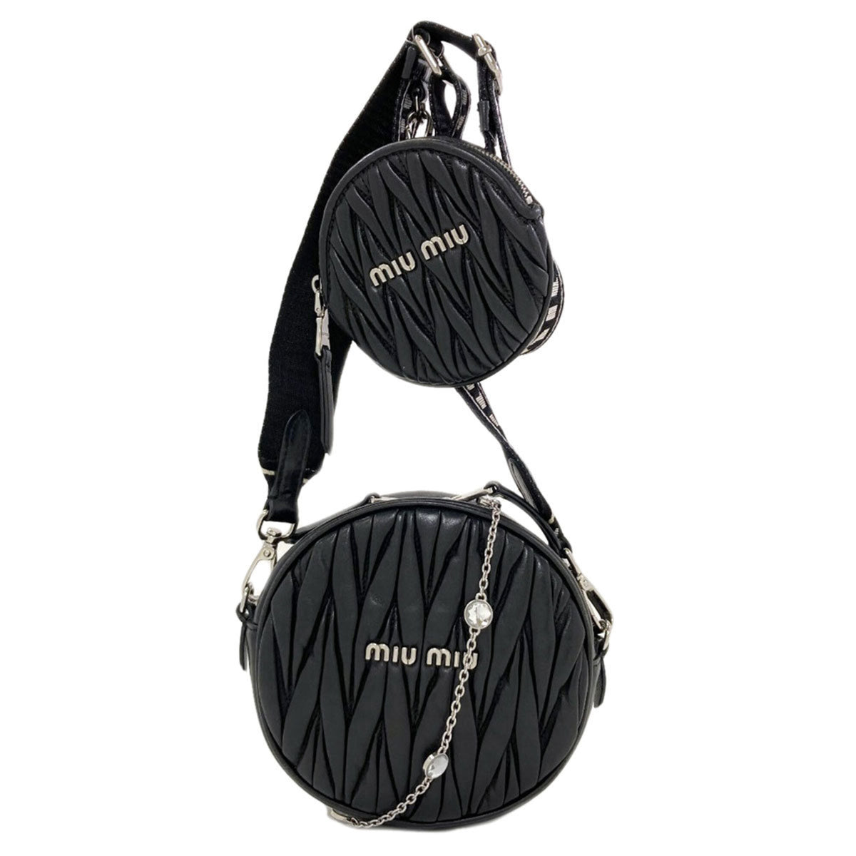 Miu Miu Black Leather Pouch Shoulder Bag (Pre-Owned)