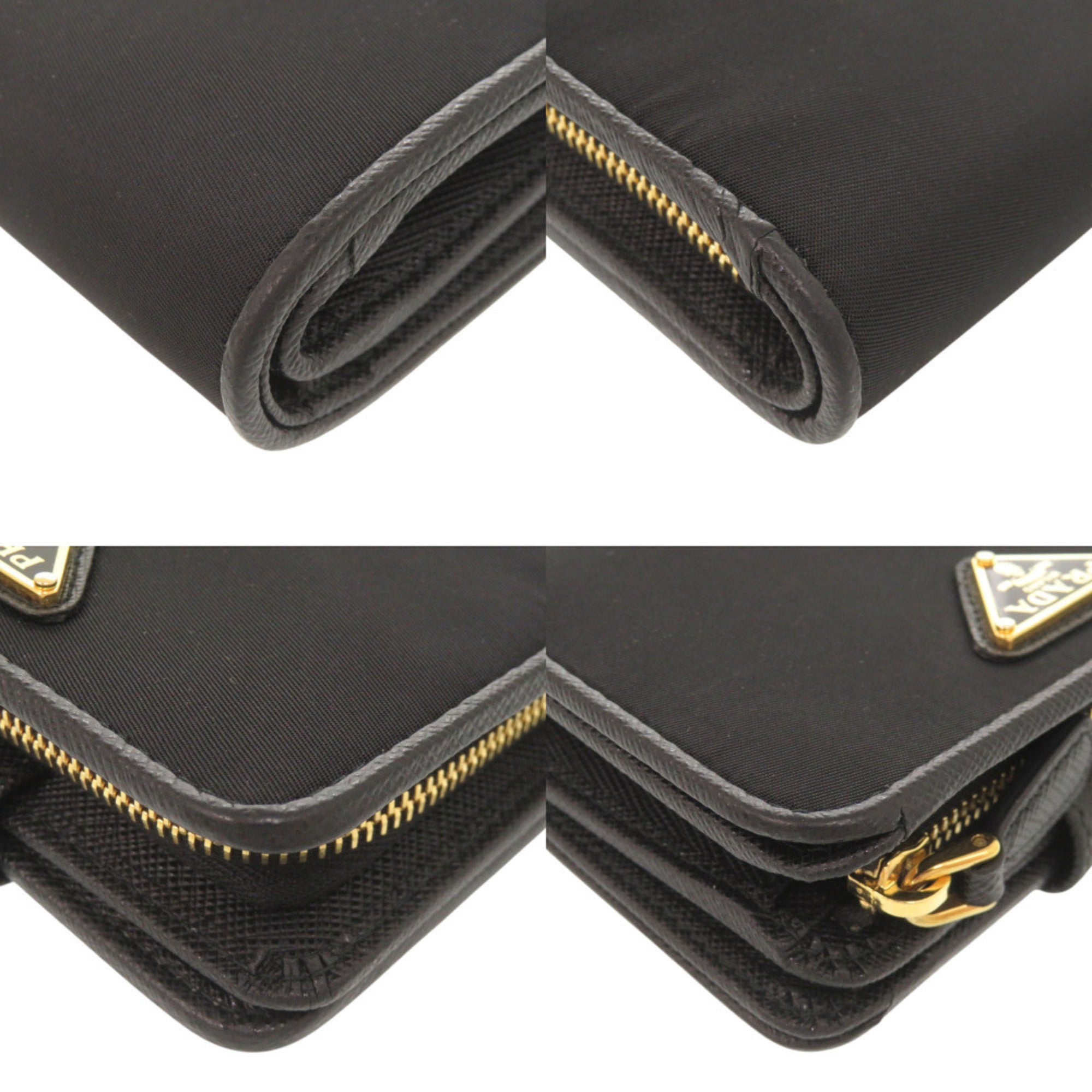 Prada Black Nylon Leather Wallet (Bi-Fold) (Pre-Owned)