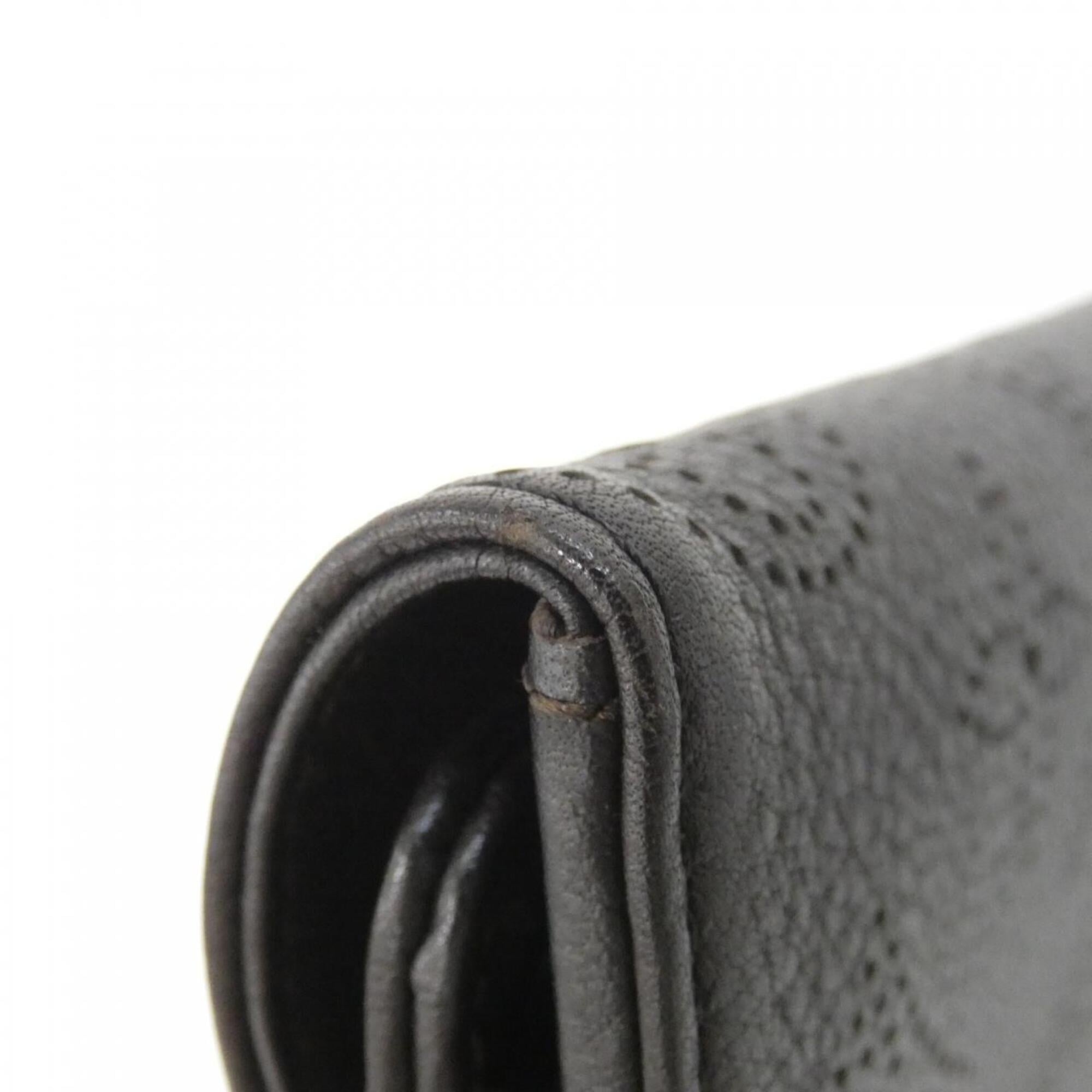 Louis Vuitton Brown Chocolat Mahina Leather Wallet (Tri-Fold) (Pre-Owned)