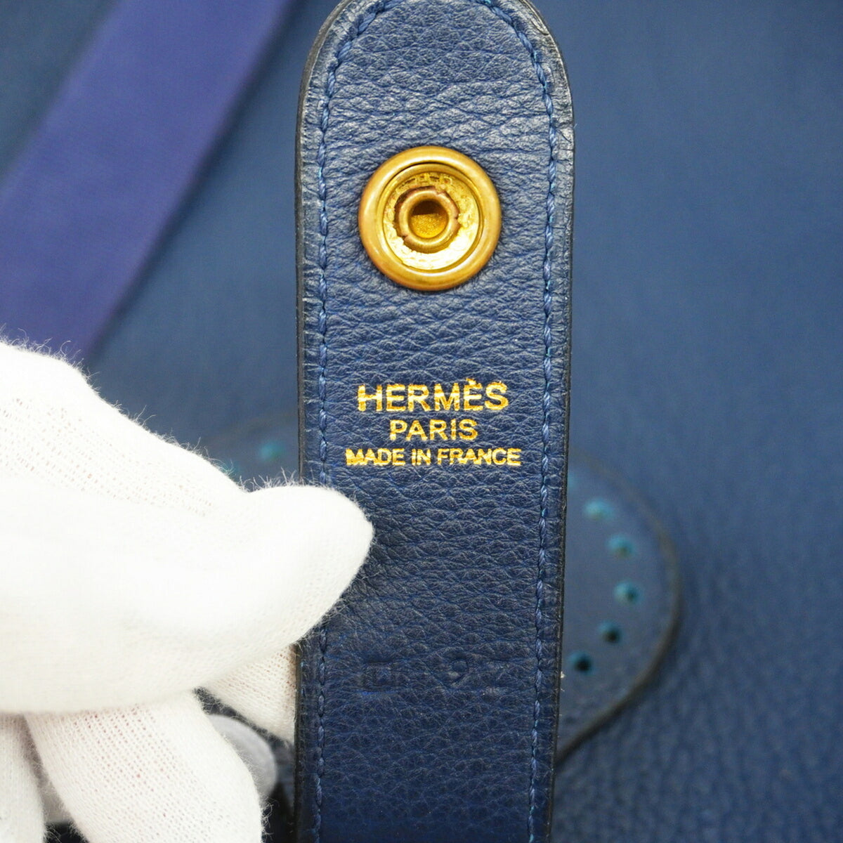 Hermes Blue Taurillon Clemence Leather Shoulder Bag (Pre-Owned)