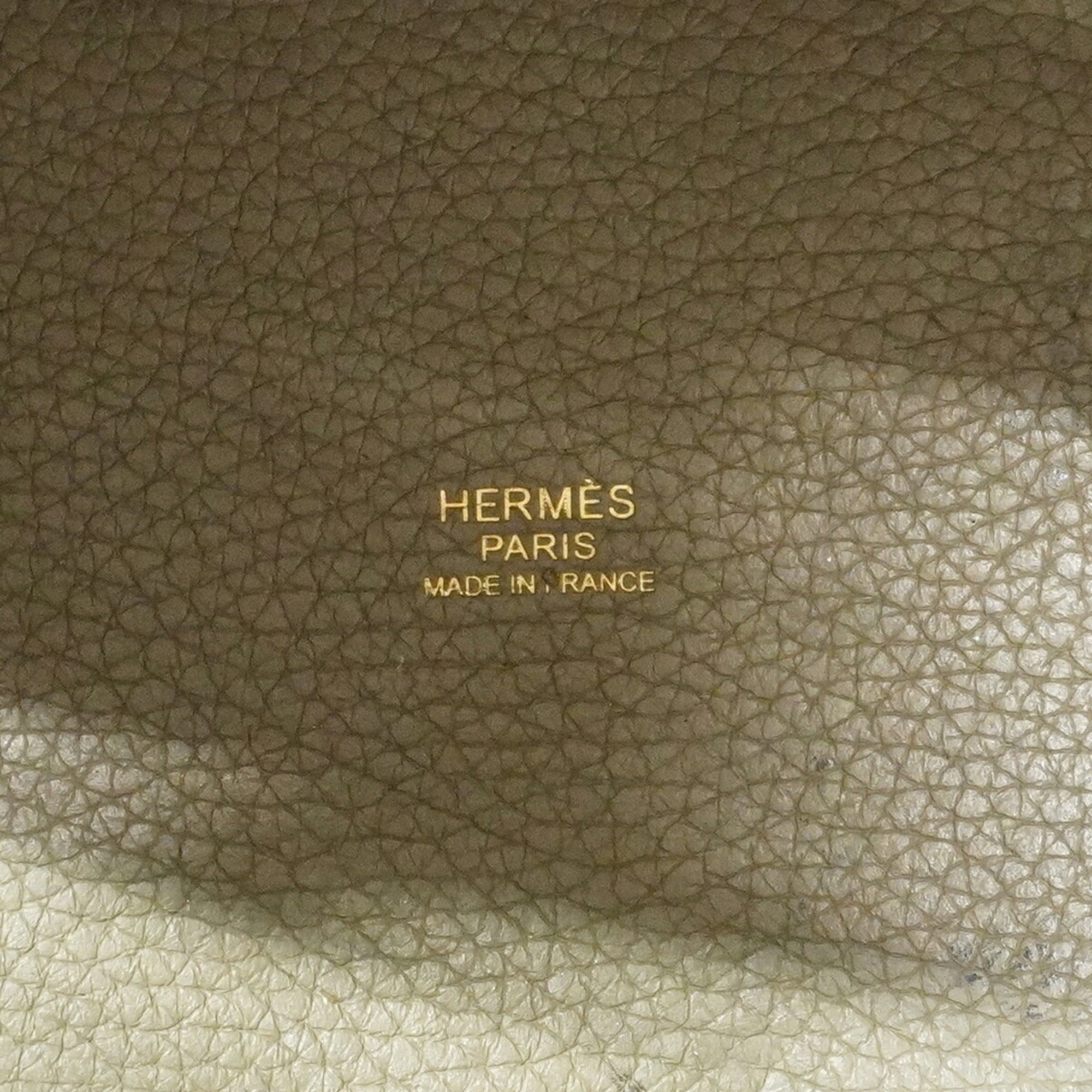 Hermes Gray Taurillon Clemence Leather Handbag (Pre-Owned)