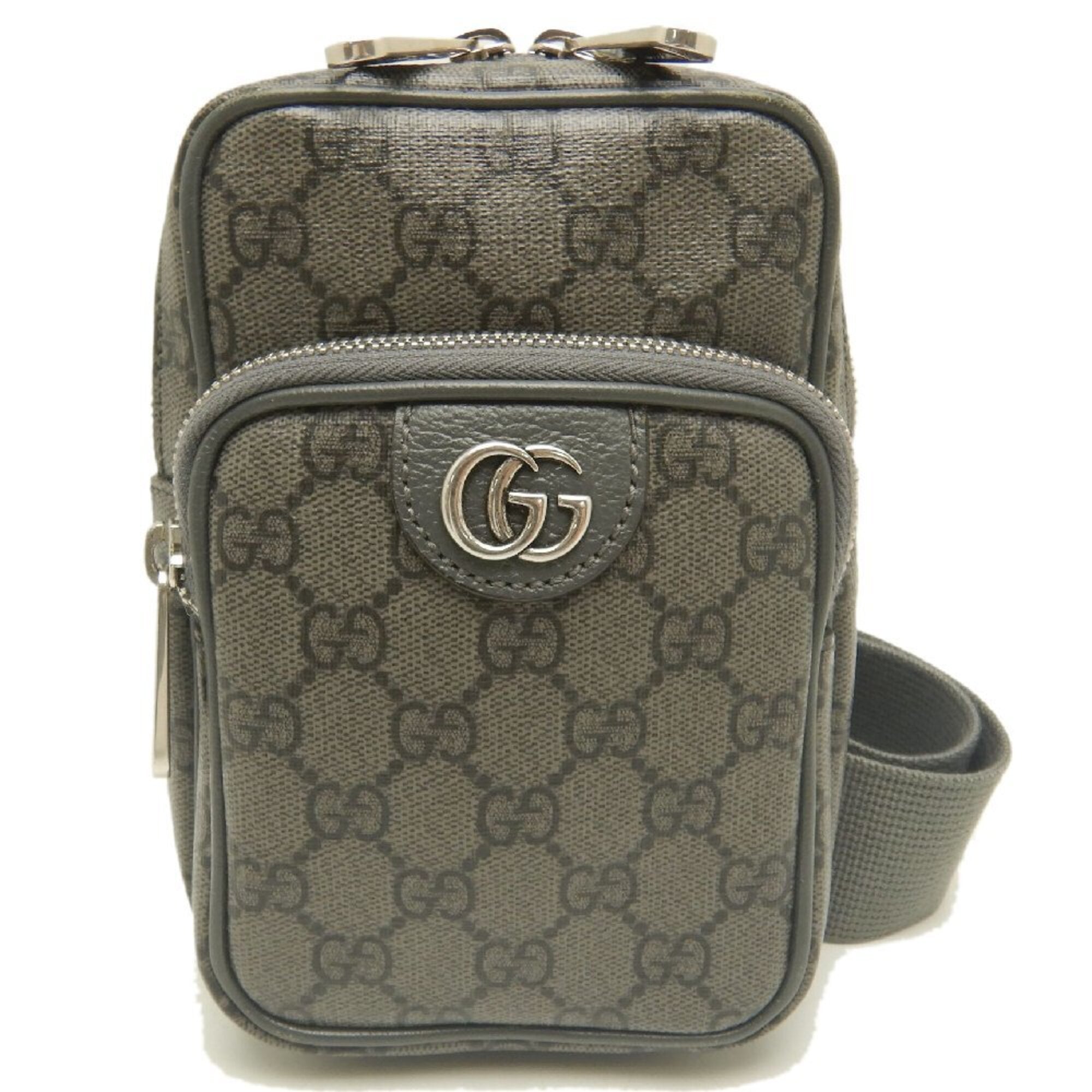 Gucci Gray Gg Supreme Canvas Sling Bag (Pre-Owned)