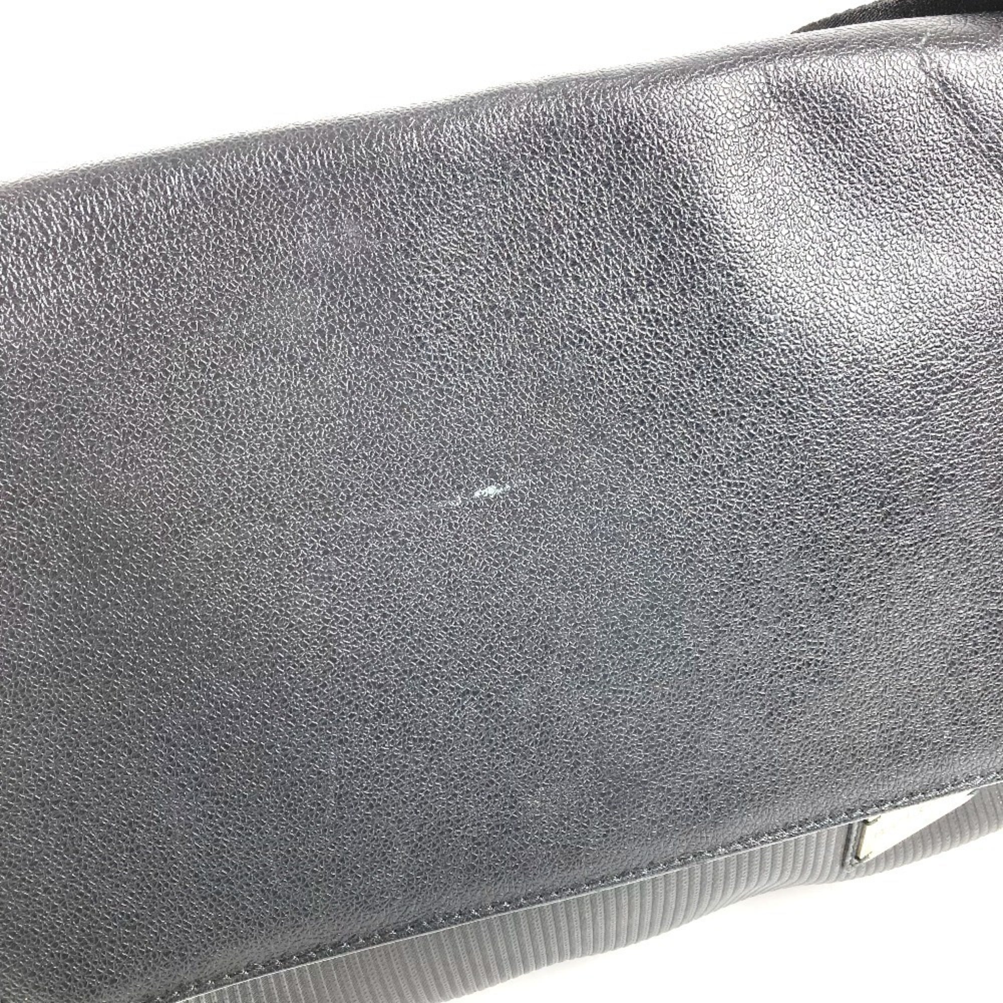 Bvlgari Black Pvc Leather Messenger Bag Shoulder Bag (Pre-Owned)