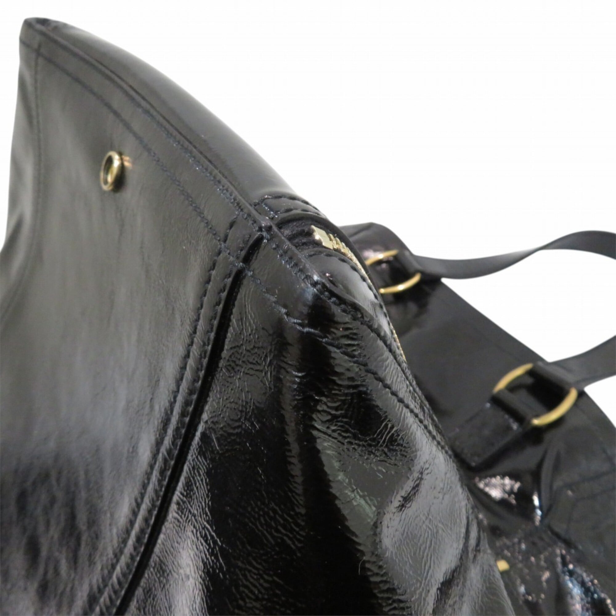 Yves Saint Laurent Black Patent Leather Tote Bag (Pre-Owned)