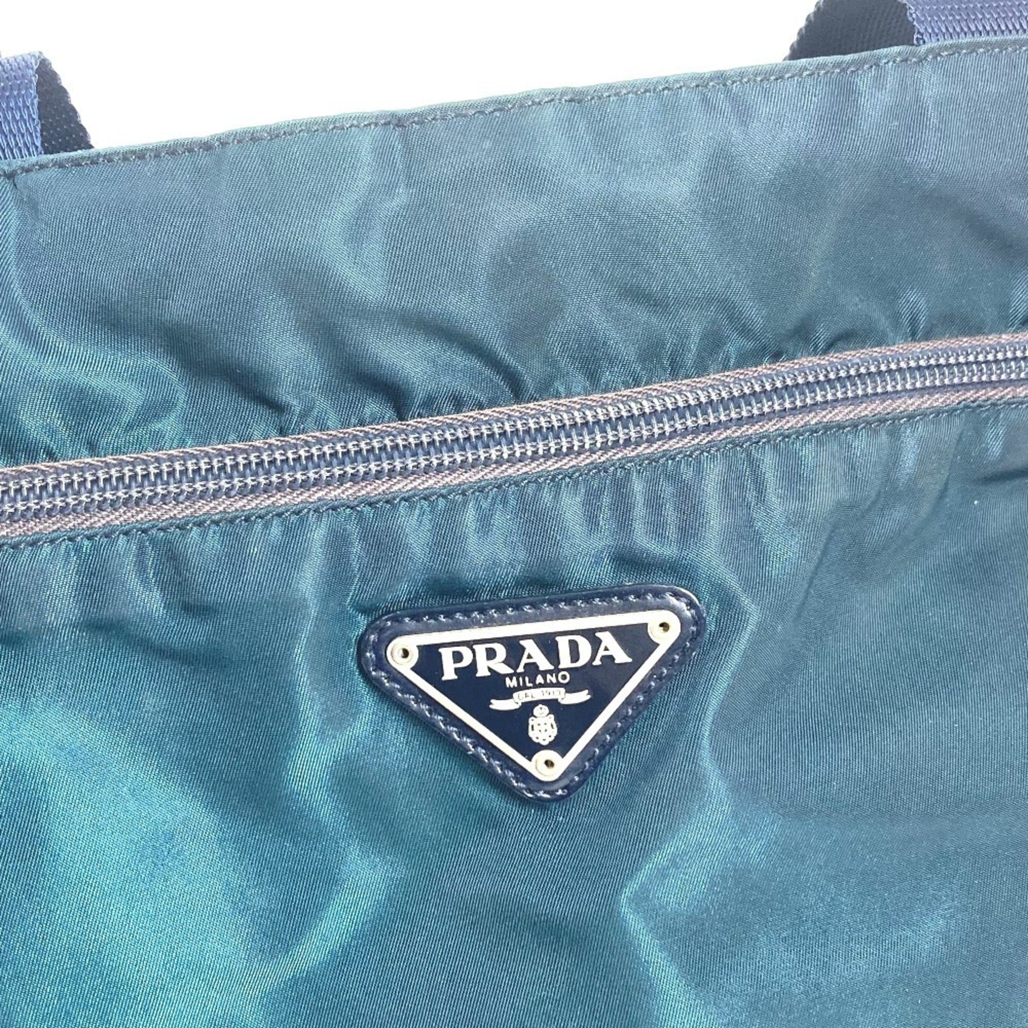Prada Blue Nylon Shoulder Bag (Pre-Owned)