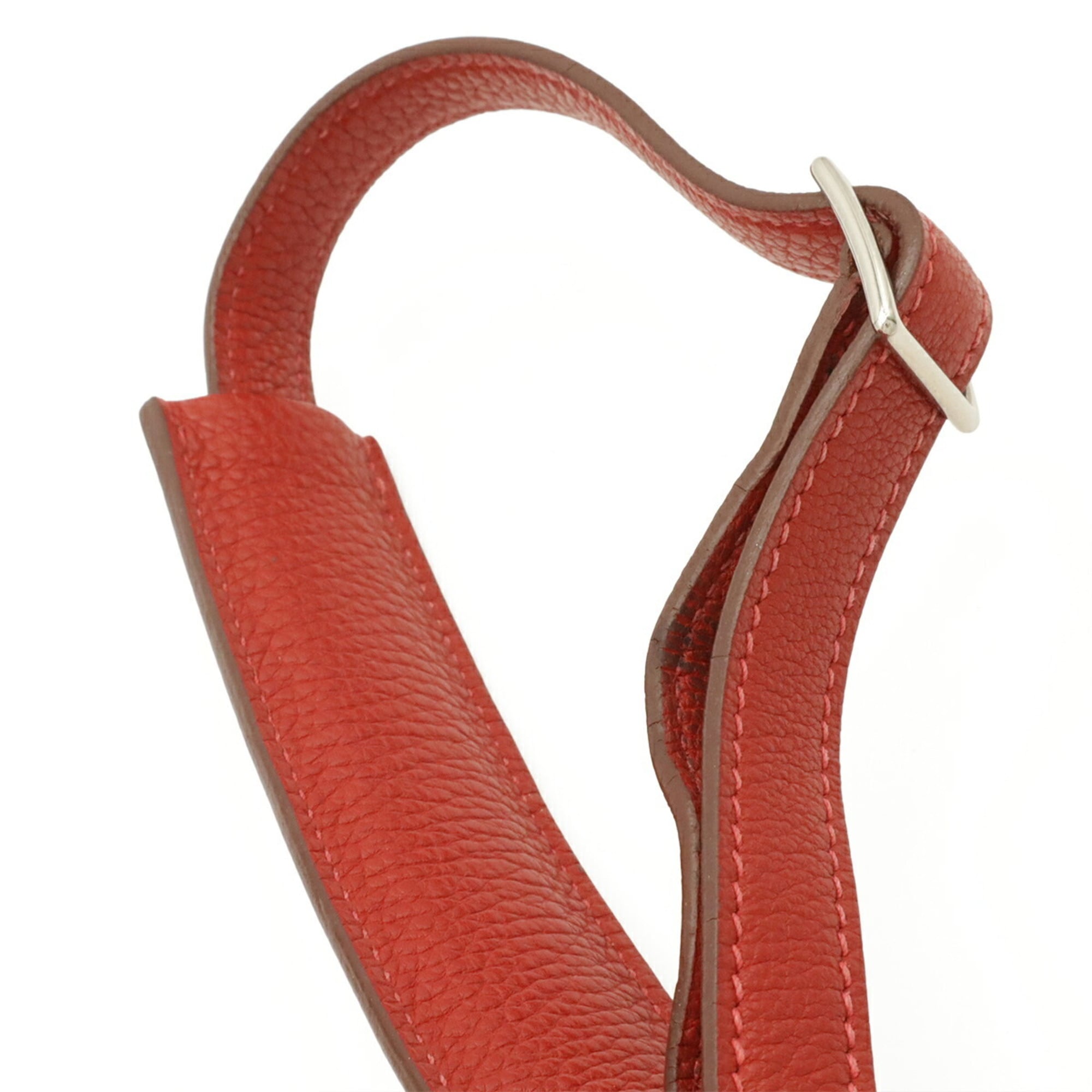 Hermes Rouge Vif White Togo Leather Shoulder Bag (Pre-Owned)